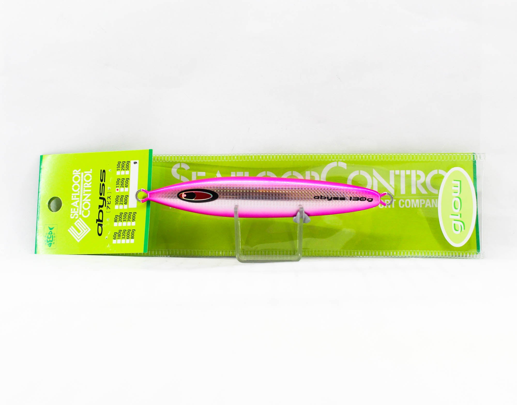 Seafloor Control Metal Jig Abyss 130 grams Silver Pink Zebra Glow GR (7370)