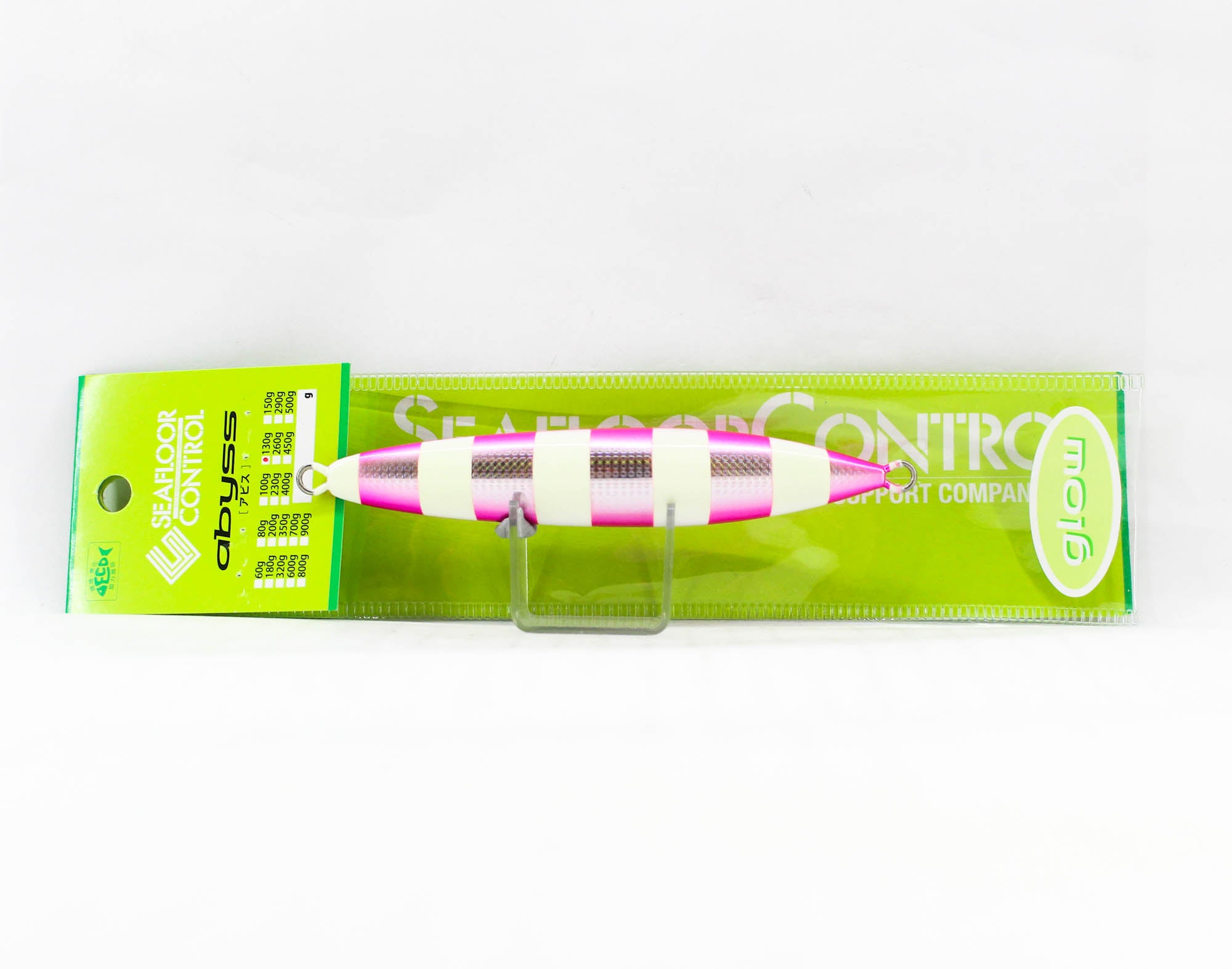 Seafloor Control Metal Jig Abyss 130 grams Silver Pink Zebra Glow GR (7370)
