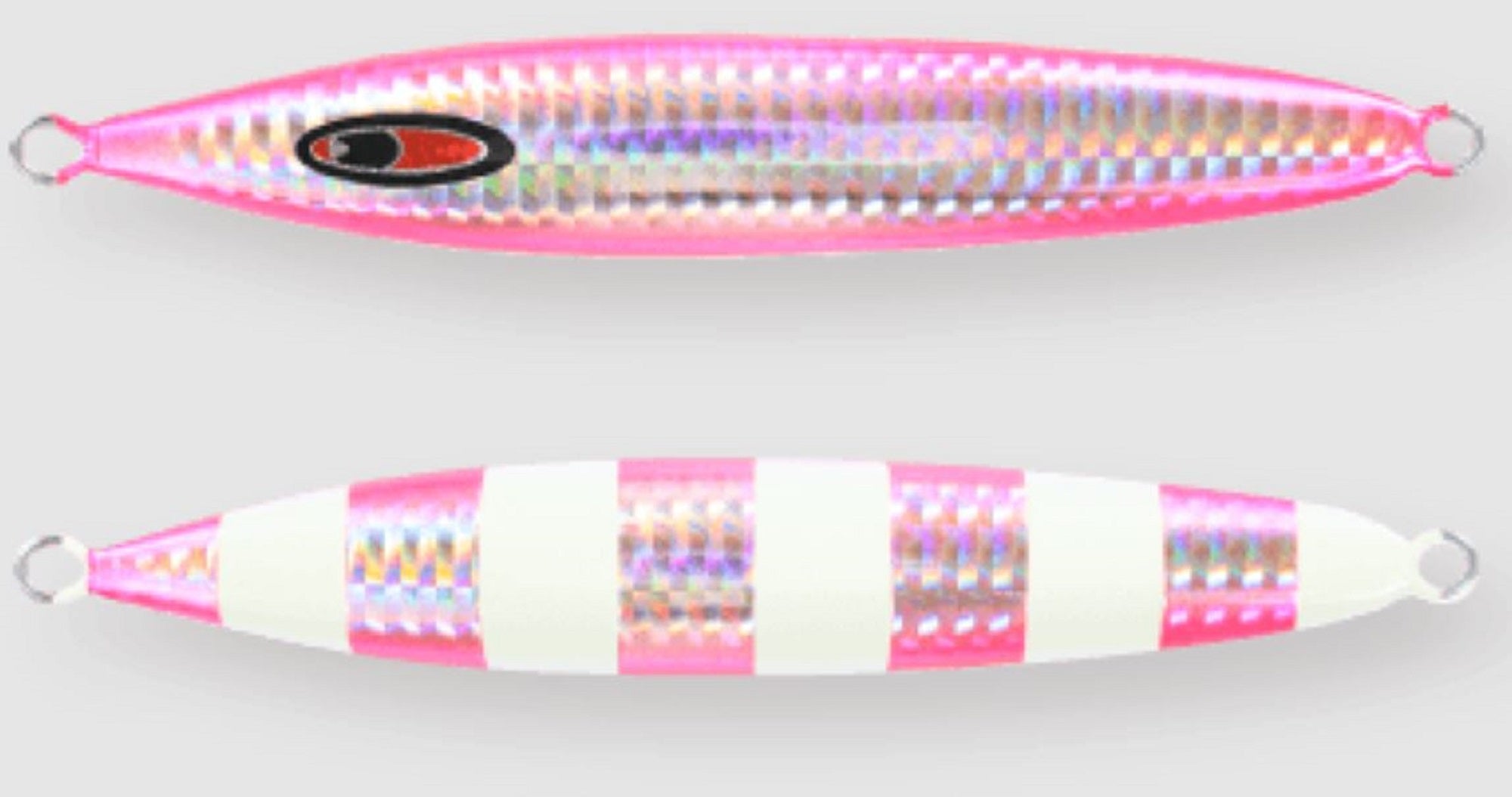 Seafloor Control Metal Jig Abyss 130 grams Silver Pink Zebra Glow GR (7370)