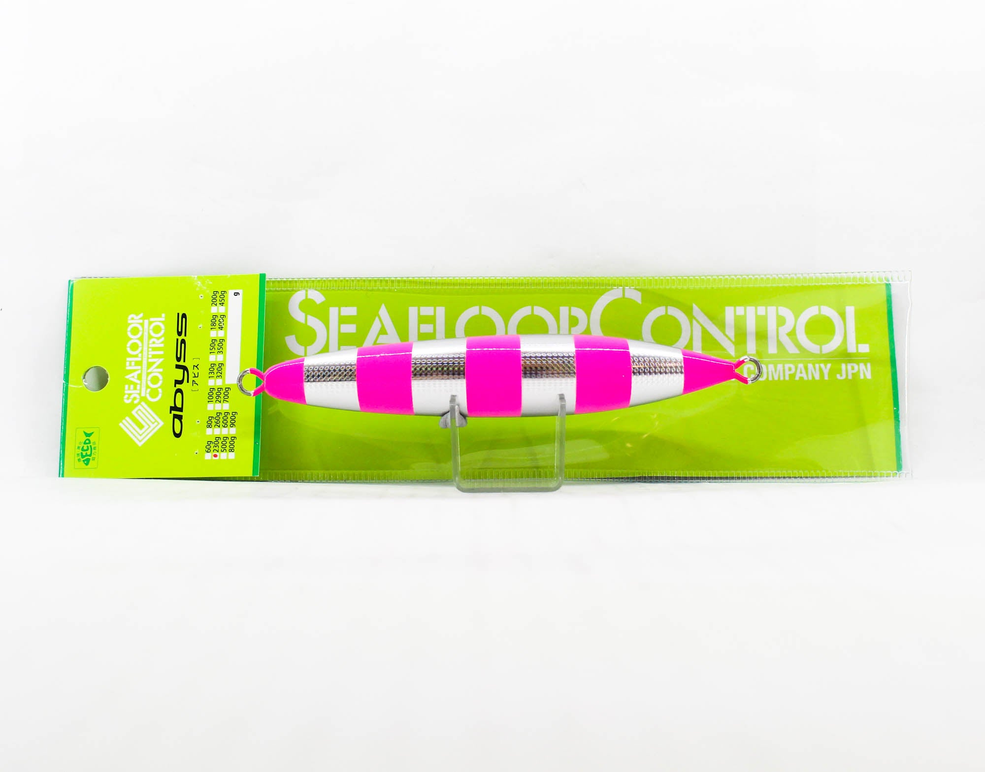 Seafloor Control Metal Jig Abyss 230 grams Silver Pink Zebra Glow GR (7417)