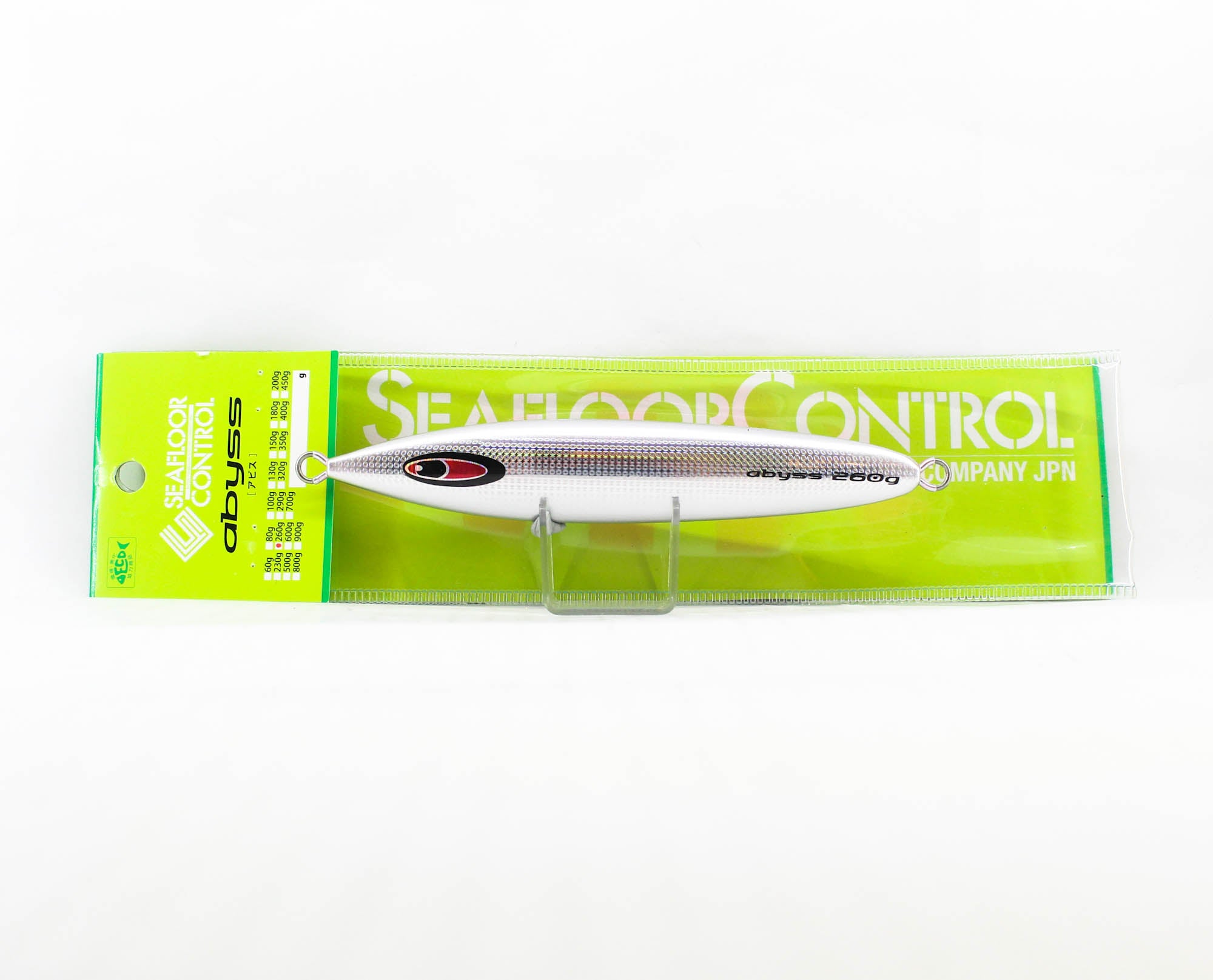 Seafloor Control Metal Jig Abyss 260 grams Silver Pink Zebra Glow GR (7424)