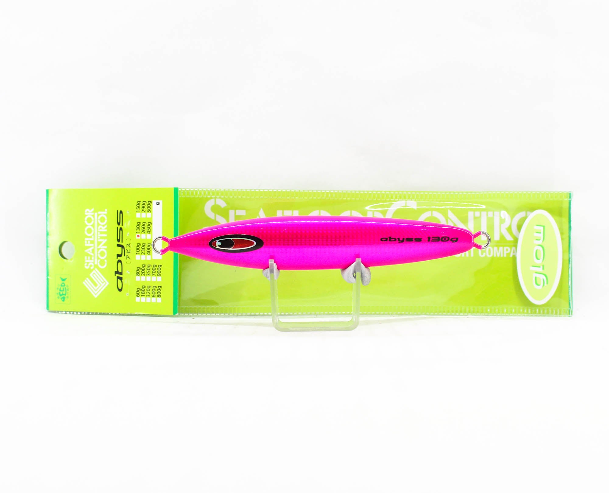 Seafloor Control Metal Jig Abyss 130 grams Chart Pink Zebra Glow GR (8889)