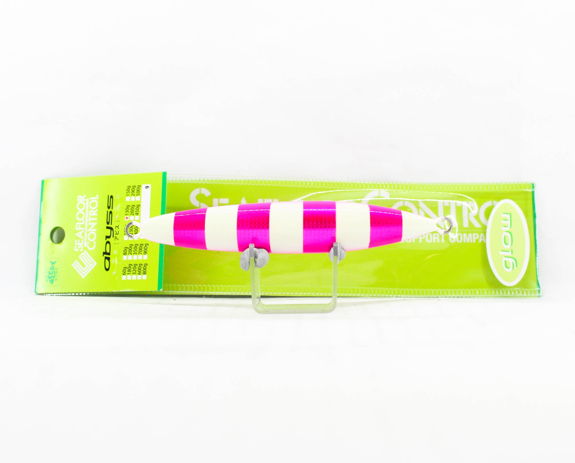 Seafloor Control Metal Jig Abyss 130 grams Chart Pink Zebra Glow GR (8889)