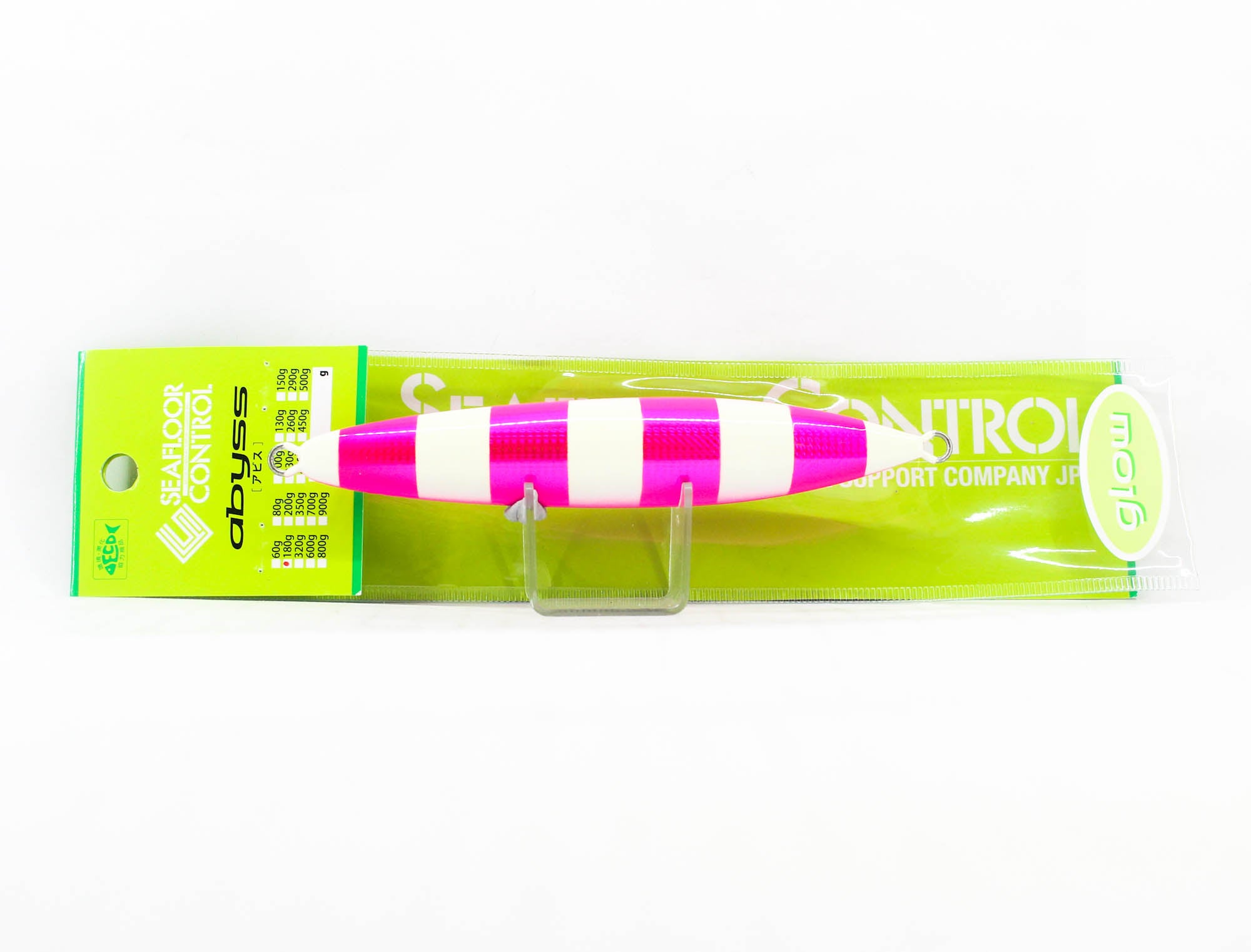 Seafloor Control Metal Jig Abyss 180 grams Chart Pink Zebra Glow GR (8902)