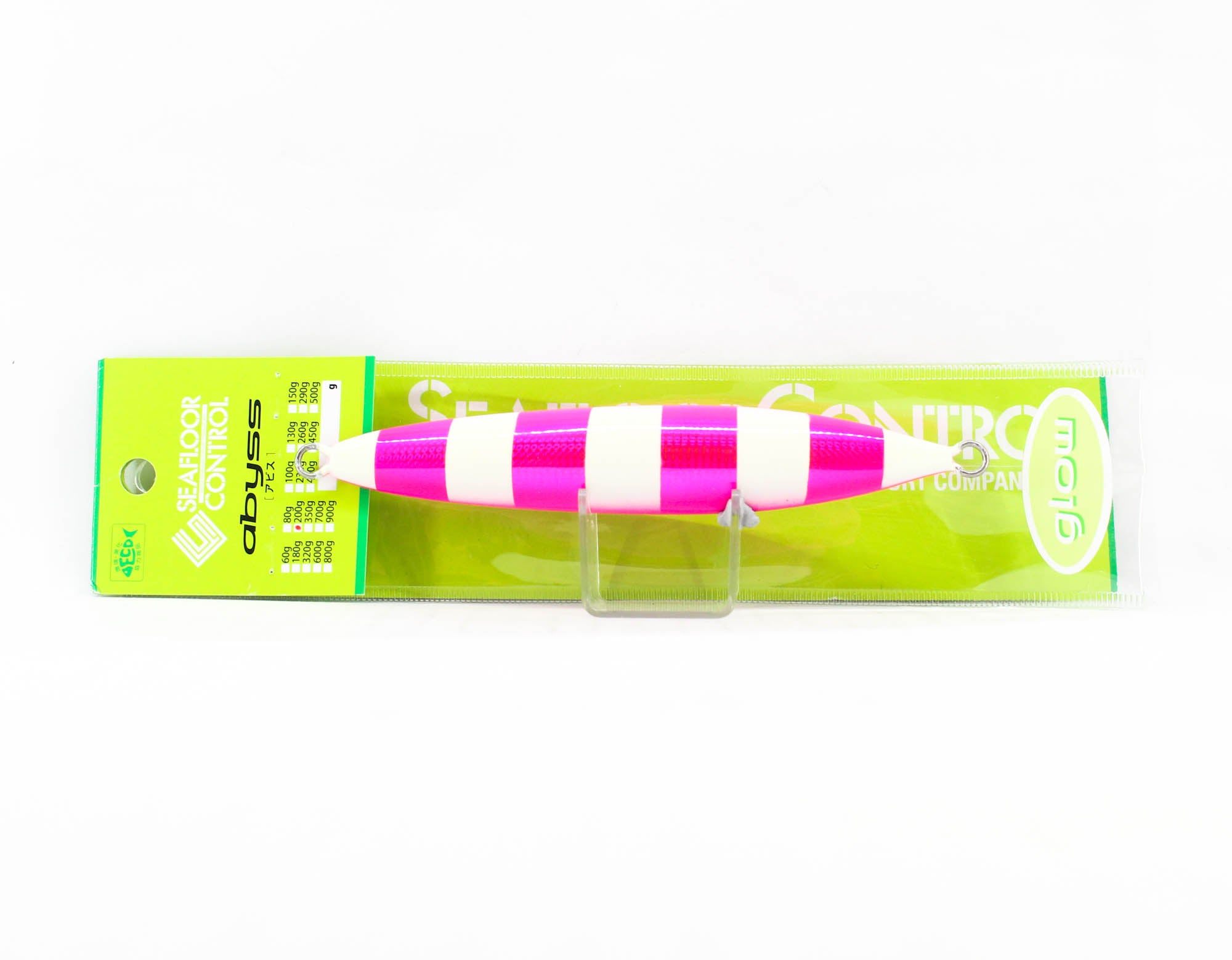 Seafloor Control Metal Jig Abyss 200 grams Chart Pink Zebra Glow GR (8919)