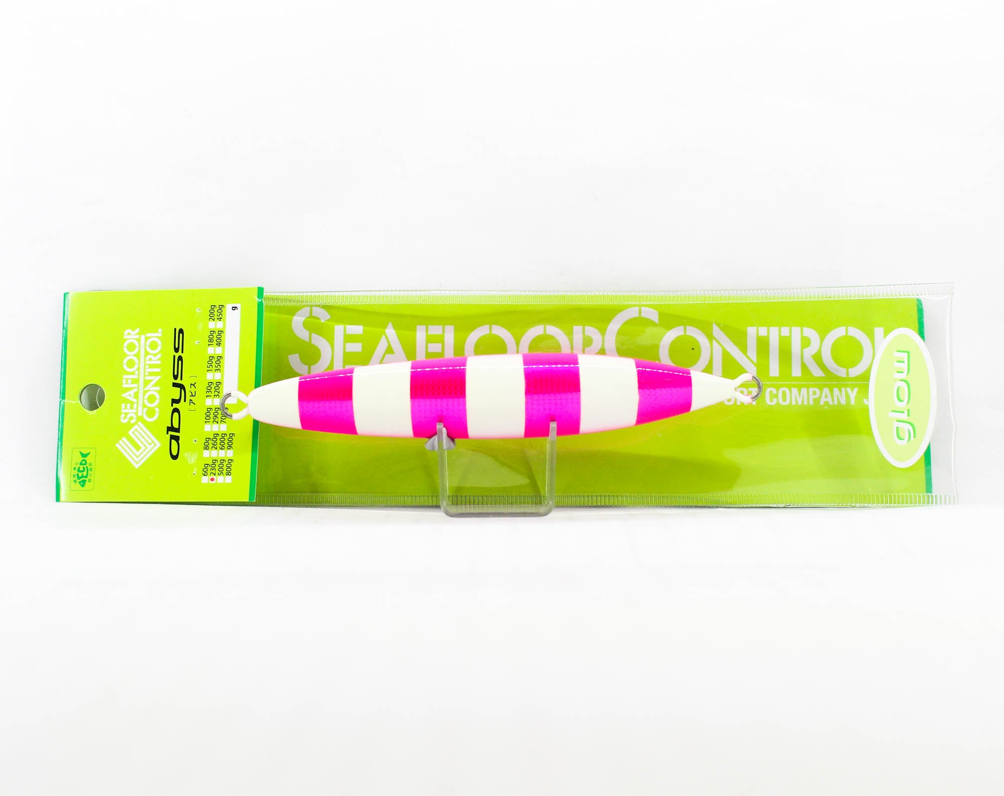 Seafloor Control Metal Jig Abyss 230 grams Chart Pink Zebra Glow GR (8926)