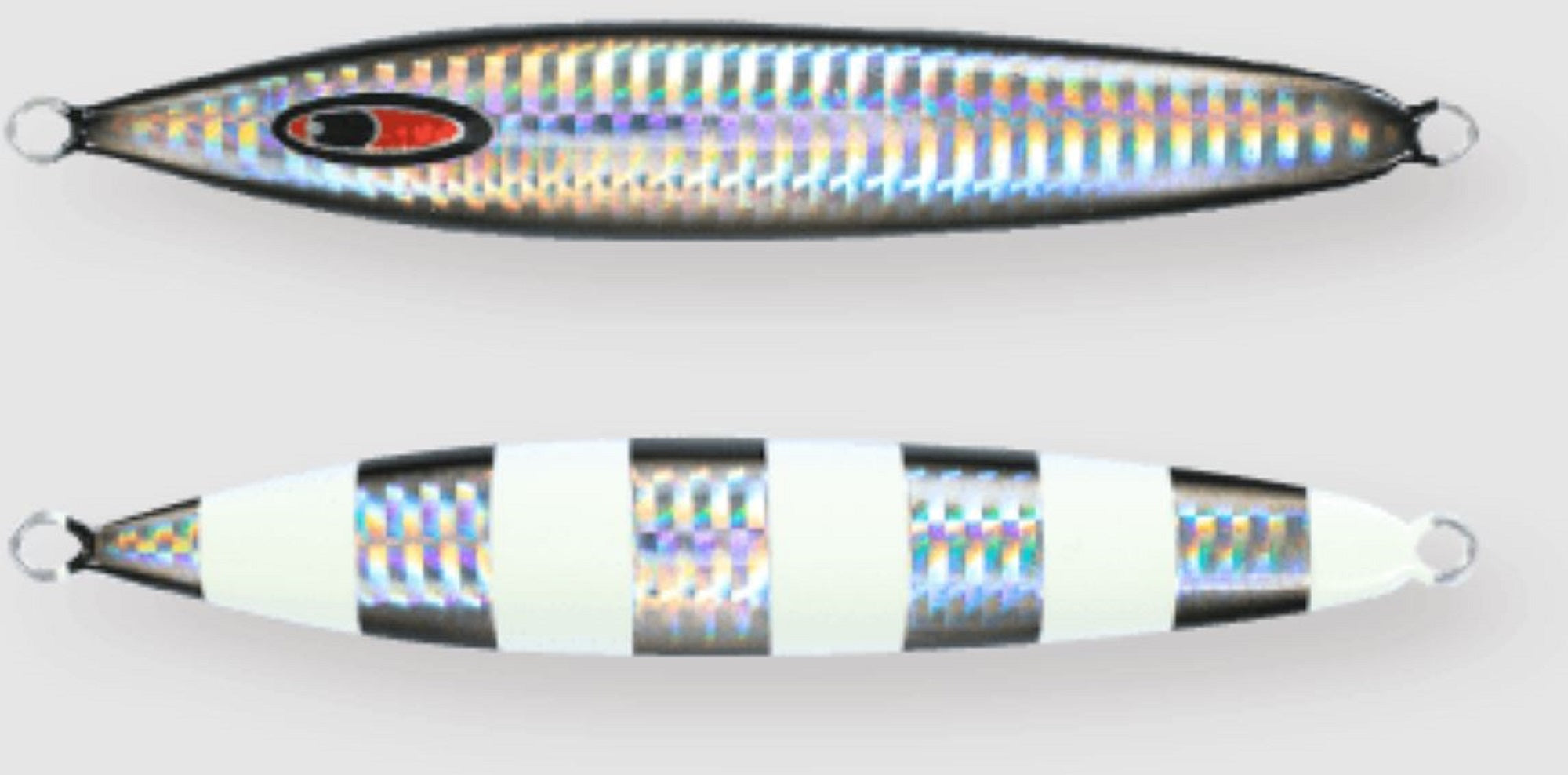 Seafloor Control Metal Jig Abyss 130 grams Silver Black Zebra Glow GR (9077)