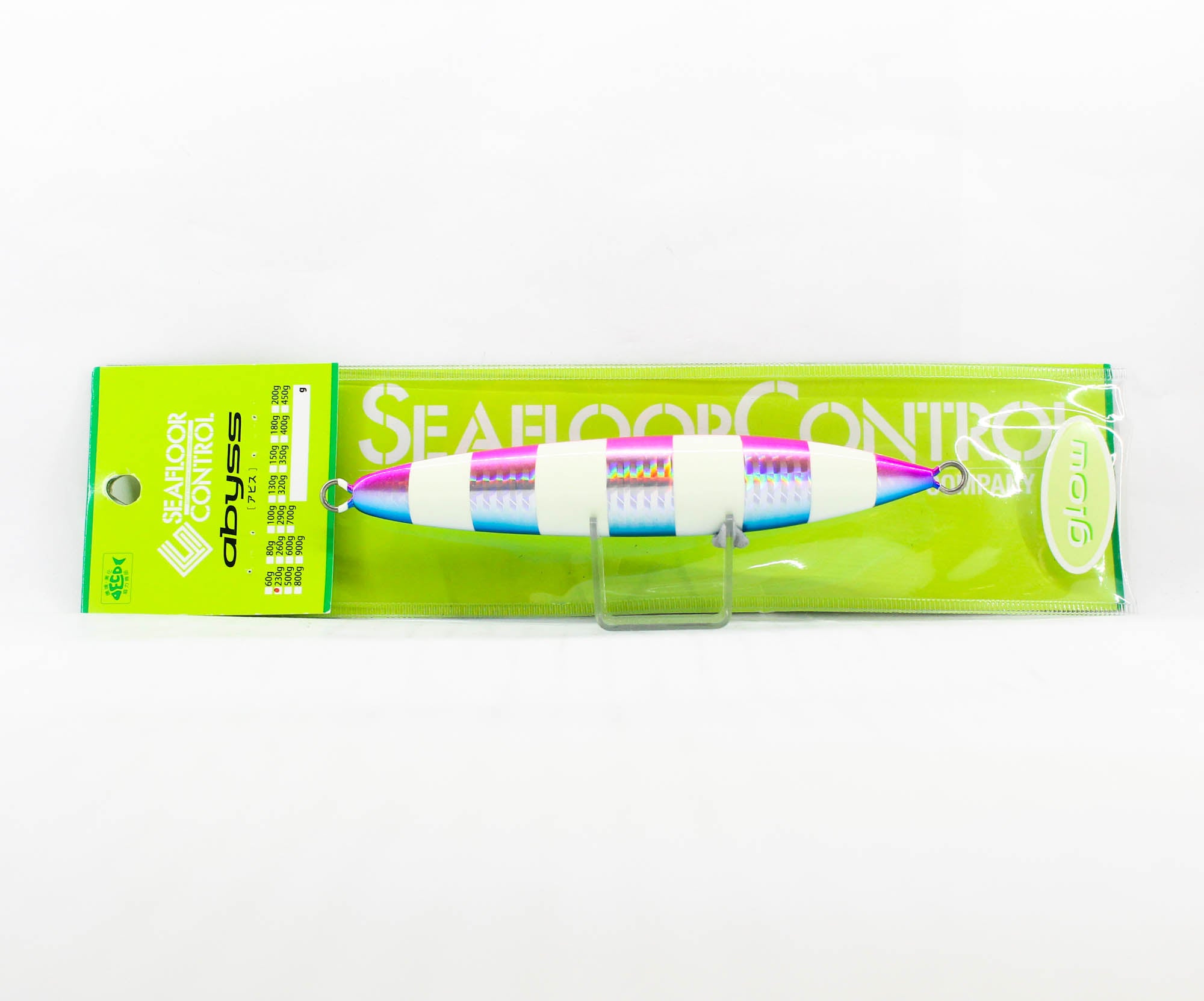 Seafloor Control Metal Jig Abyss 230 grams Pink Blue Zebra Glow (5672)