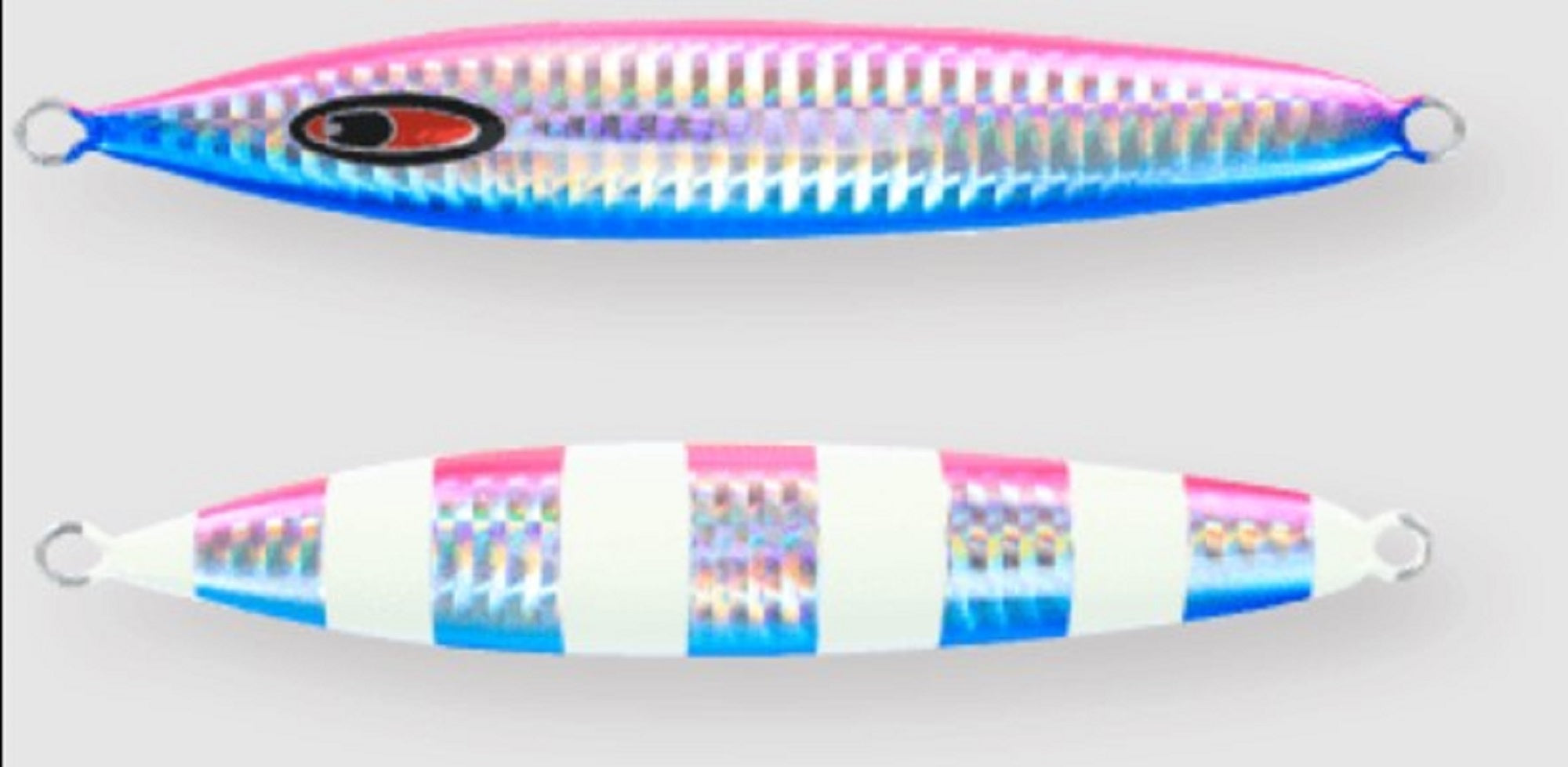 Seafloor Control Metal Jig Abyss 230 grams Pink Blue Zebra Glow (5672)