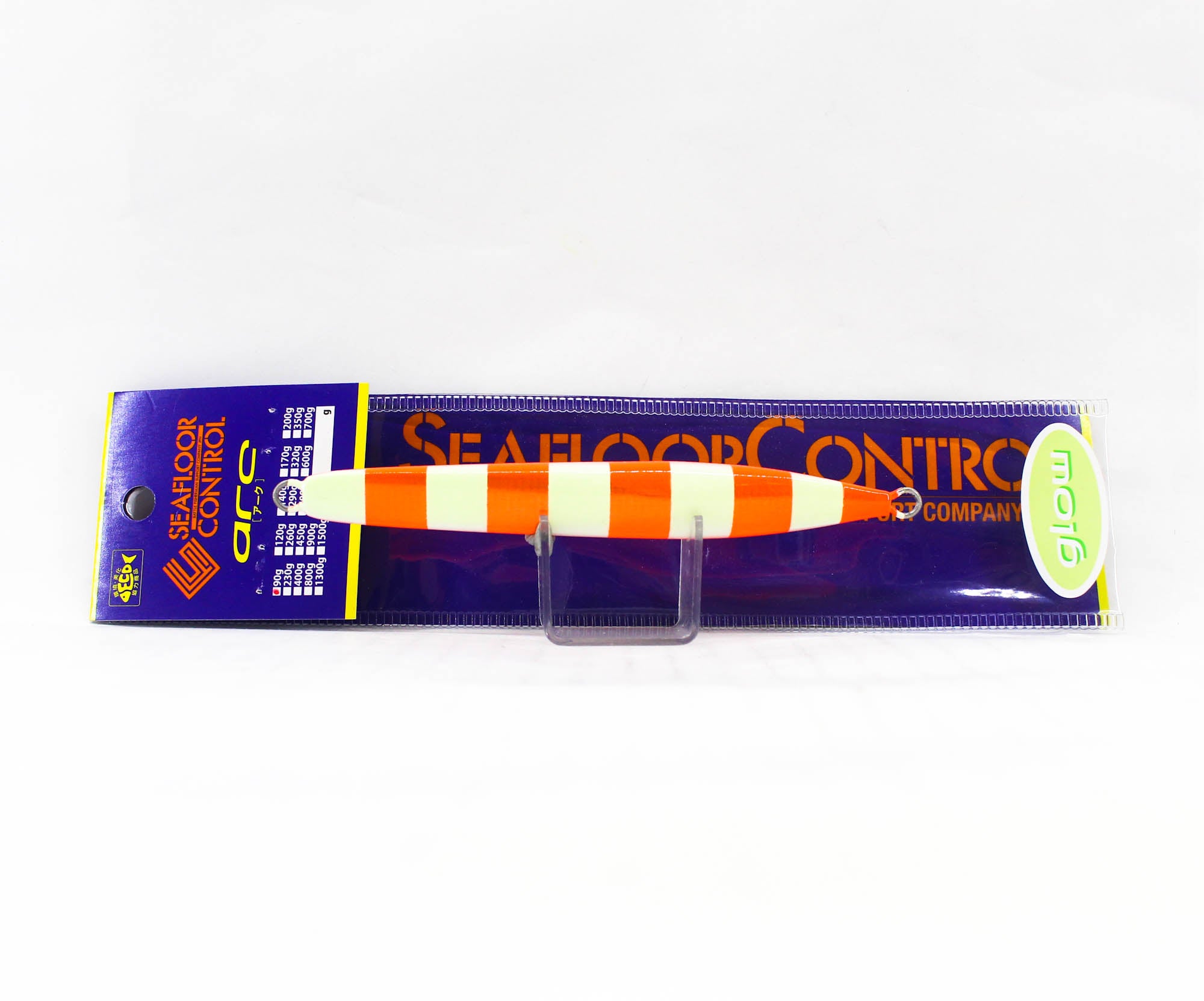 Seafloor Control Metal Jig Arc 90 grams Chart Orange Zebra Glow GR (9481)