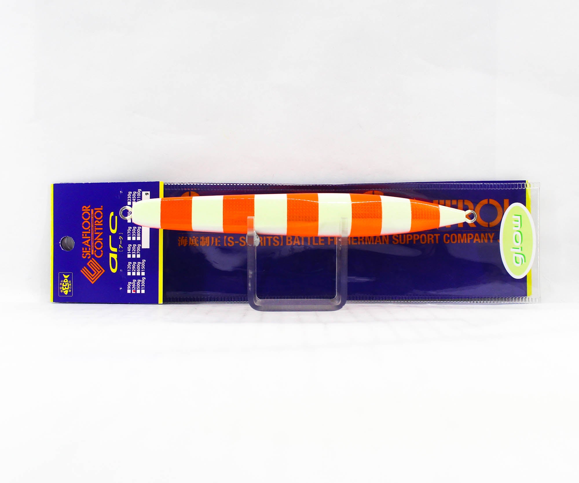 Seafloor Control Metal Jig Arc 260 grams Chart Orange Zebra Glow GR (9597)