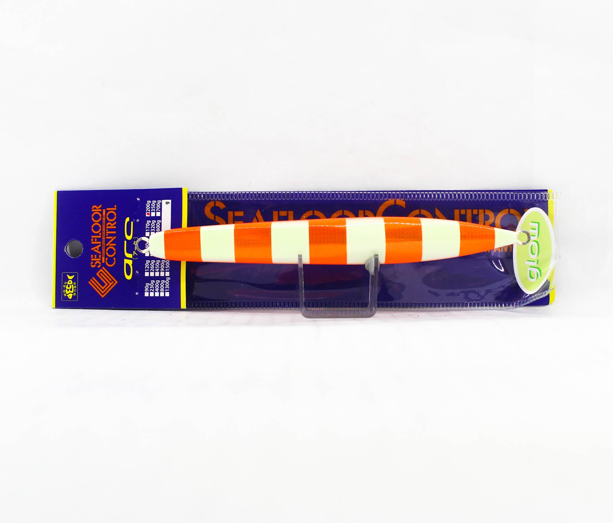 Seafloor Control Metal Jig Arc 200 grams Chart Orange Zebra Glow GR (9610)