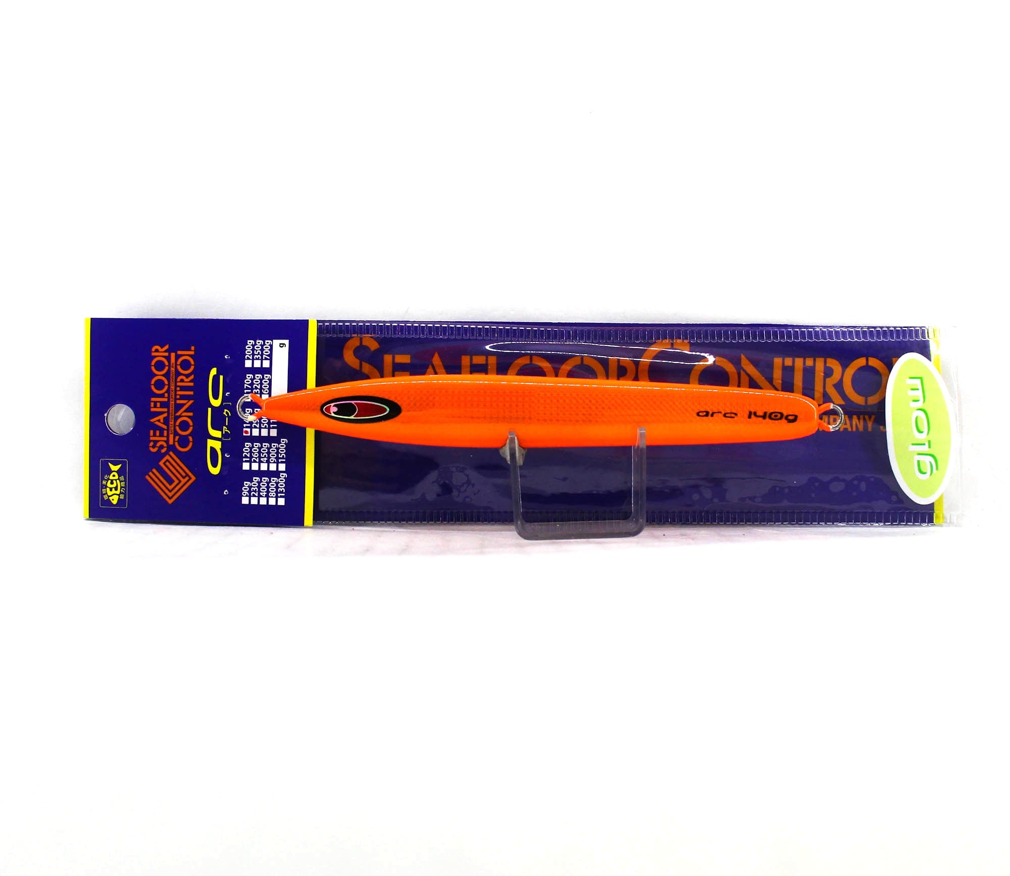 Seafloor Control Metal Jig Arc 140 grams Chart Orange Zebra Glow GR (9634)