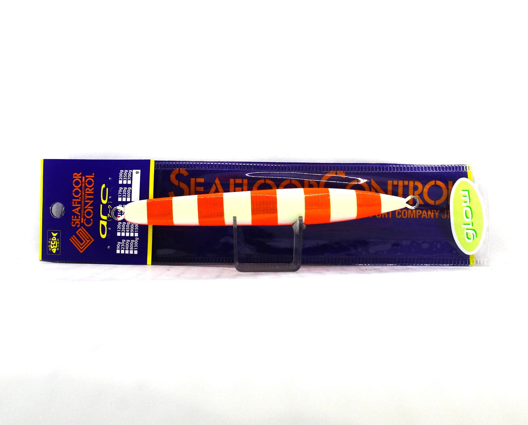 Seafloor Control Metal Jig Arc 140 grams Chart Orange Zebra Glow GR (9634)