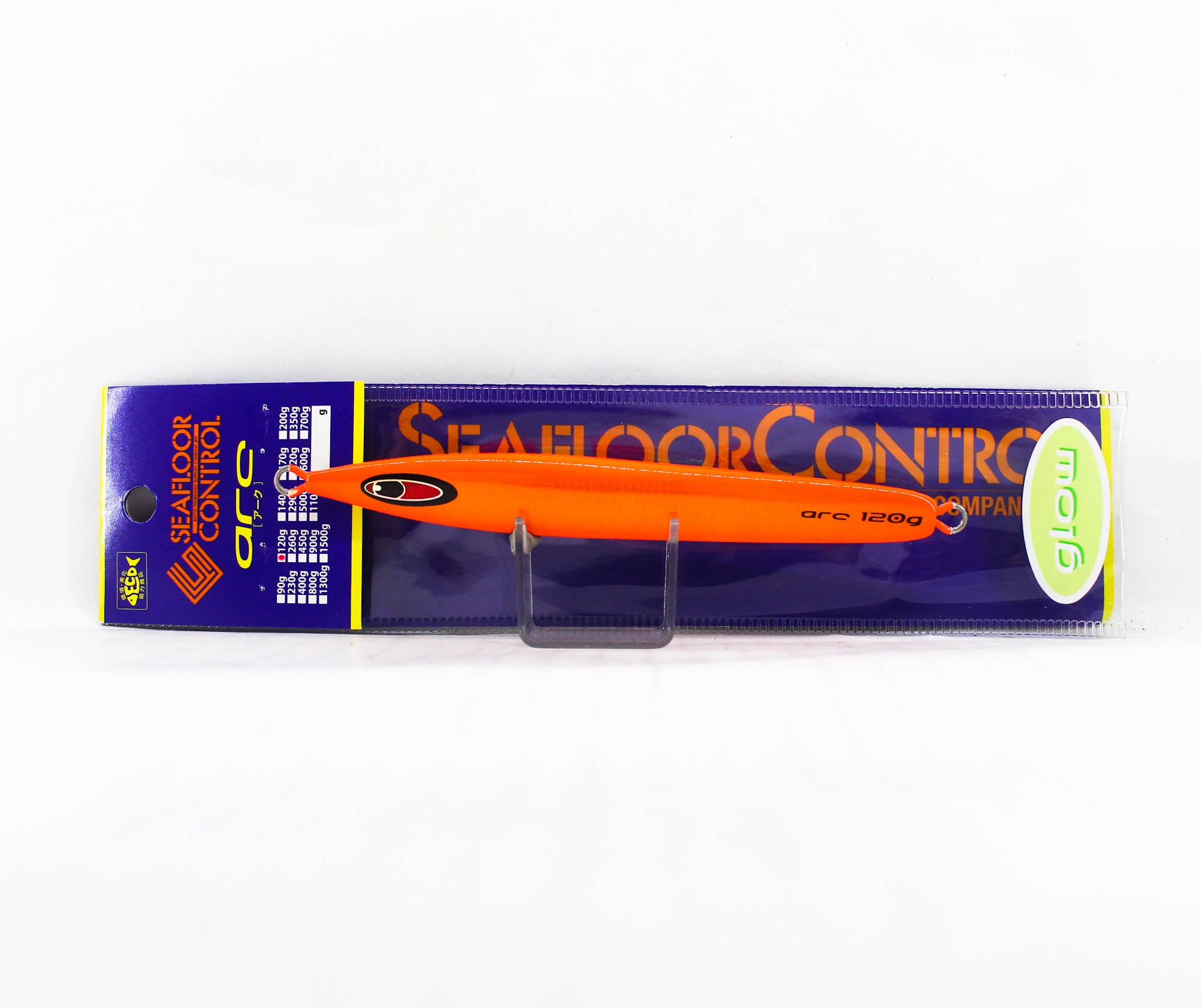 Seafloor Control Metal Jig Arc 120 grams Chart Orange Zebra Glow GR (9641)