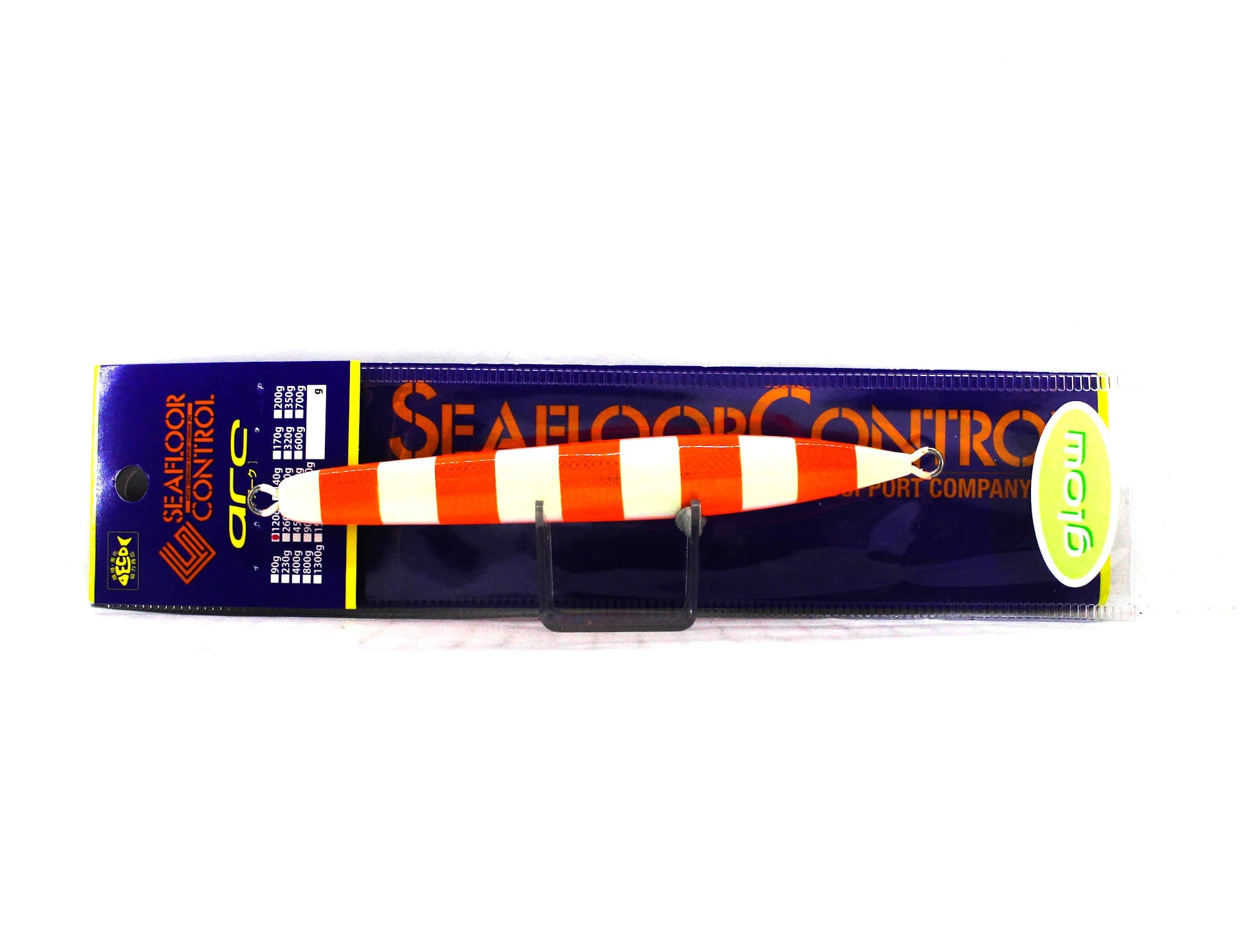 Seafloor Control Metal Jig Arc 120 grams Chart Orange Zebra Glow GR (9641)