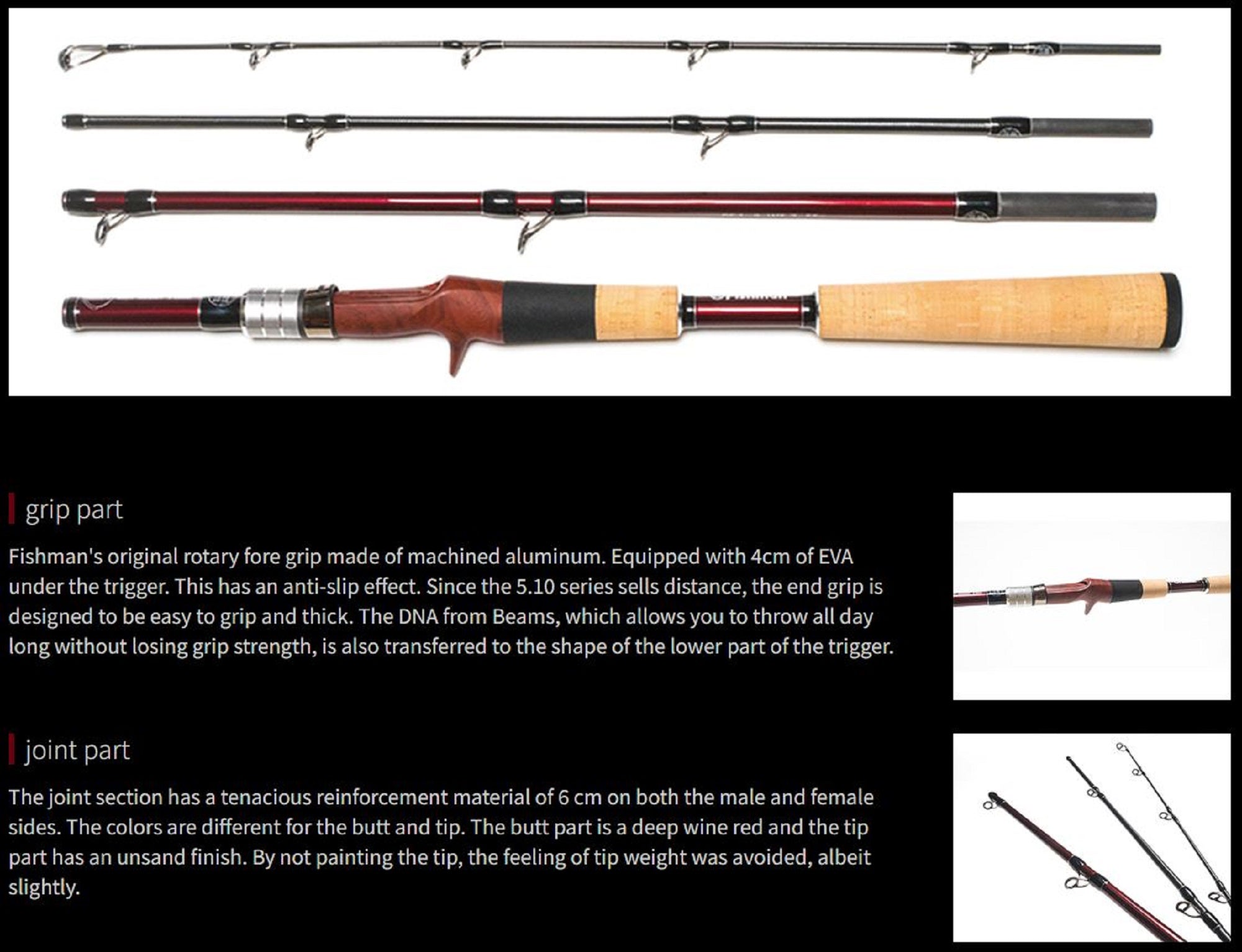 Fishman Rod Baitcast BC4 5.10 MXH 4 Piece Travel Rod (0160)