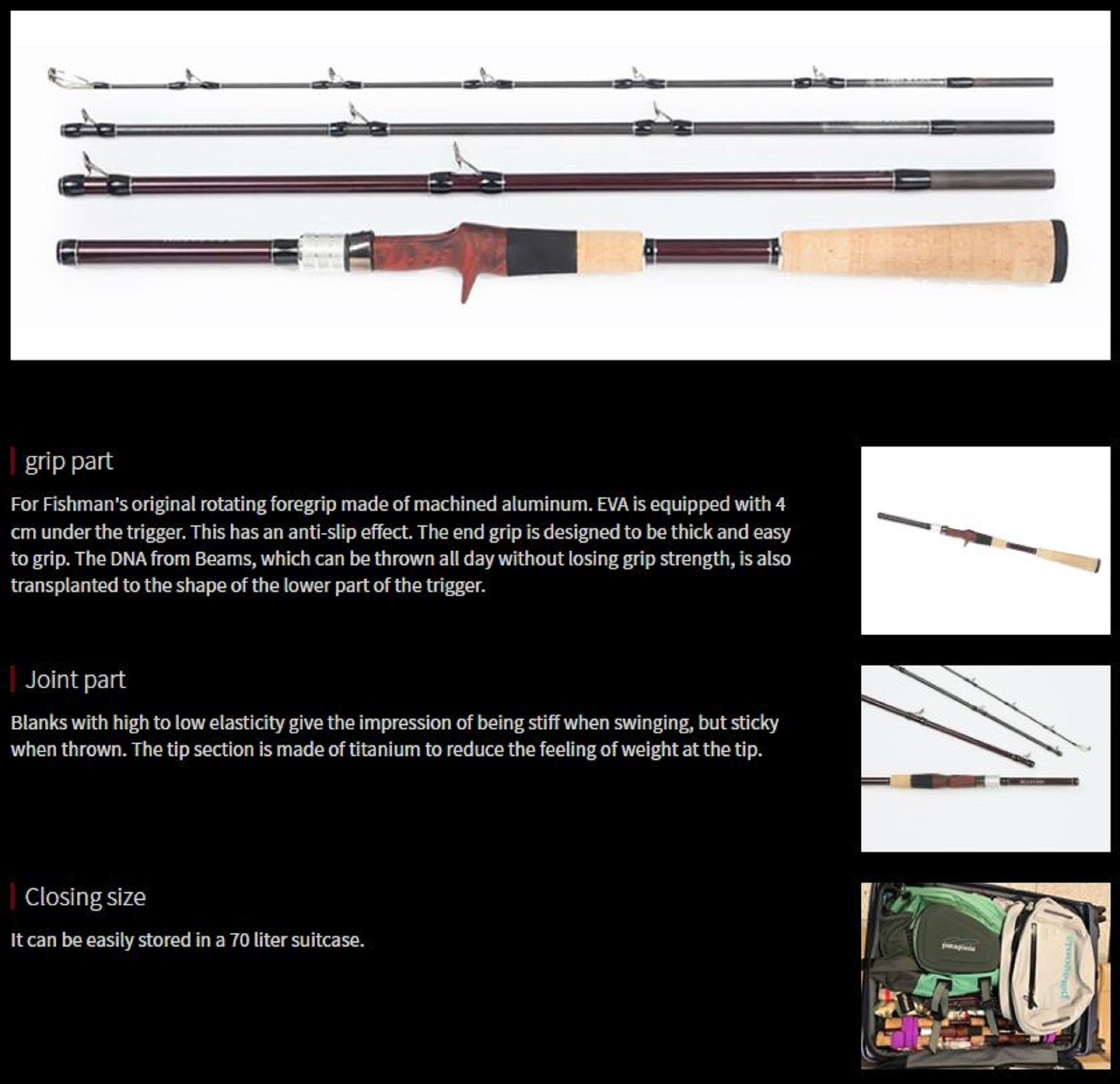 Fishman Rod Baitcast BC4 6.10 XH 4 Piece Travel Rod (0214)