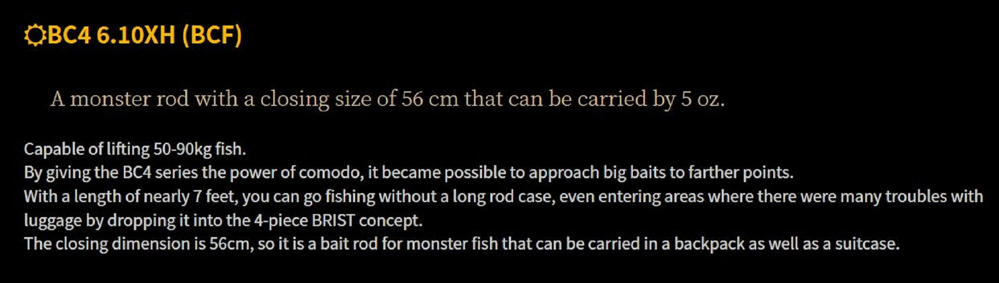 Fishman Rod Baitcast BC4 6.10 XH 4 Piece Travel Rod (0214)