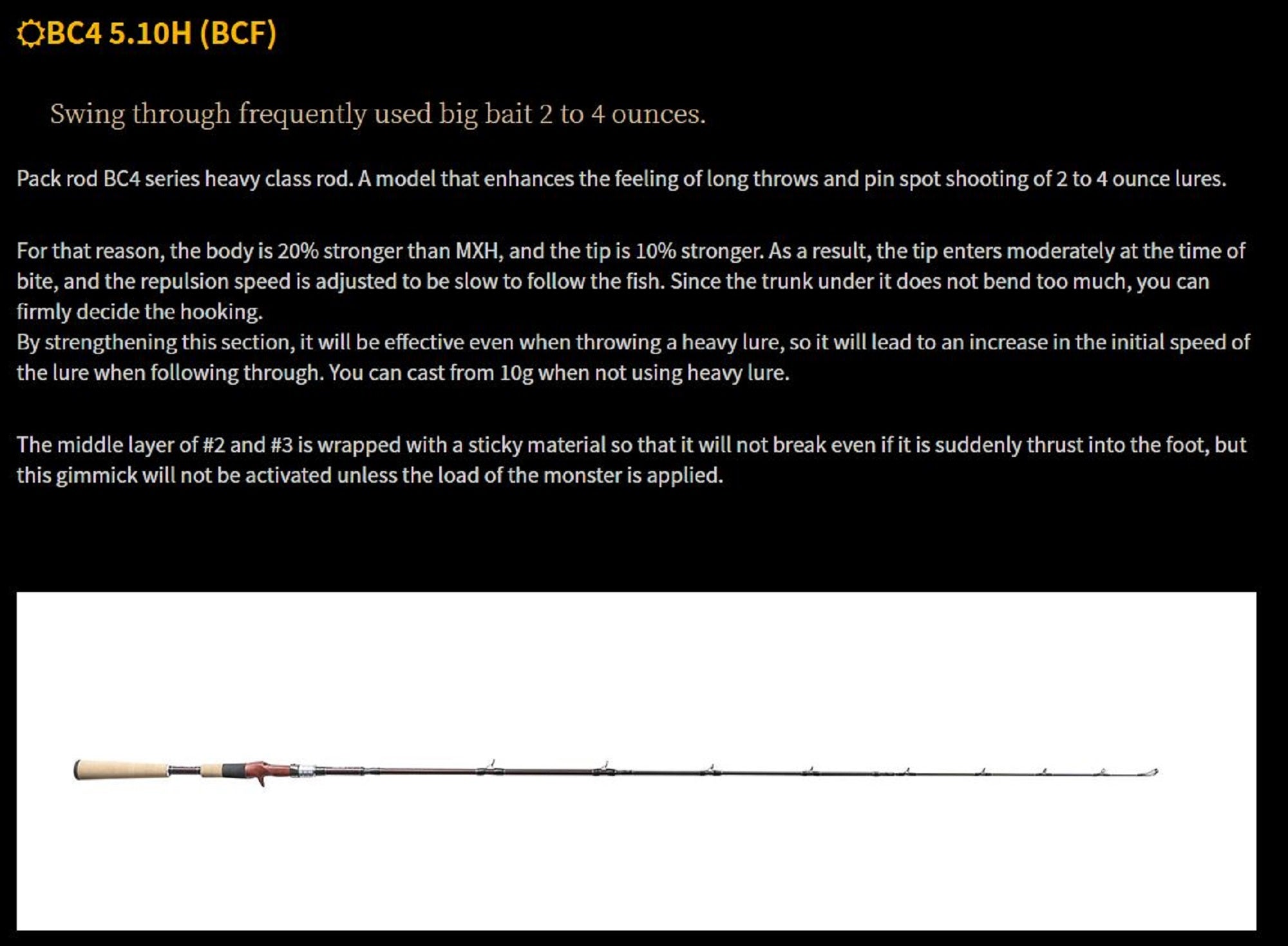 Fishman Rod Baitcast BC4 5.10 H 4 Piece Travel Rod (0320)
