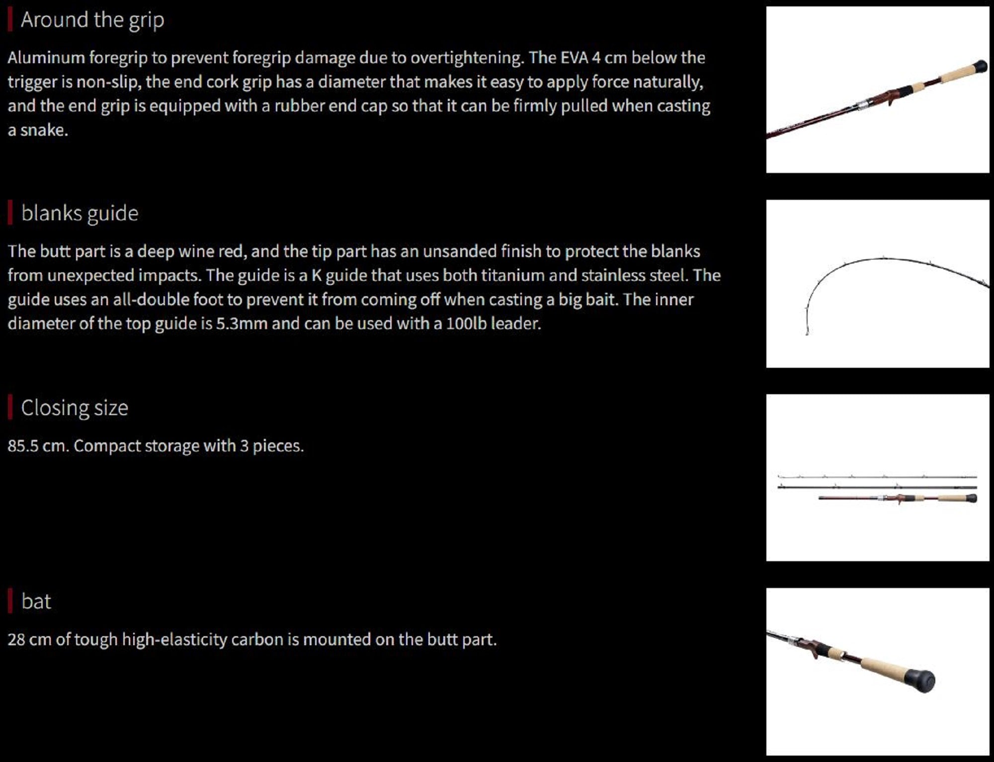 Fishman Rod Baitcast Brist Comodo 7.5 H 3 Piece Travel Rod (0344)