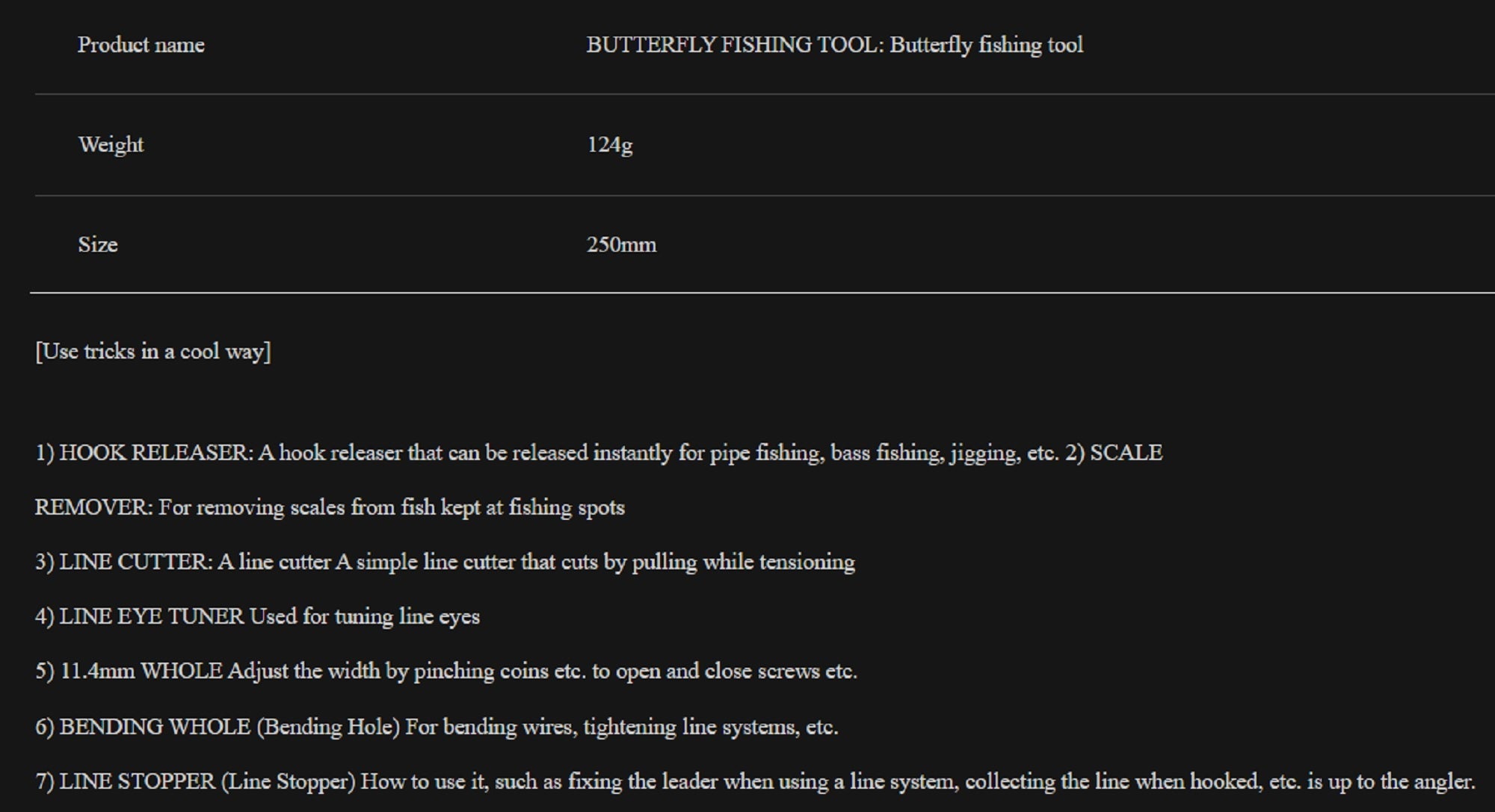 Little Jack Butterfly Multi Tool Folding 250mm 124 grams Black CK (2223)