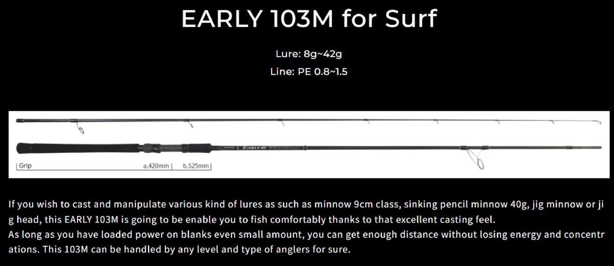 Sale Yamaga Rod Spinning Early For Surf 103M (0210)