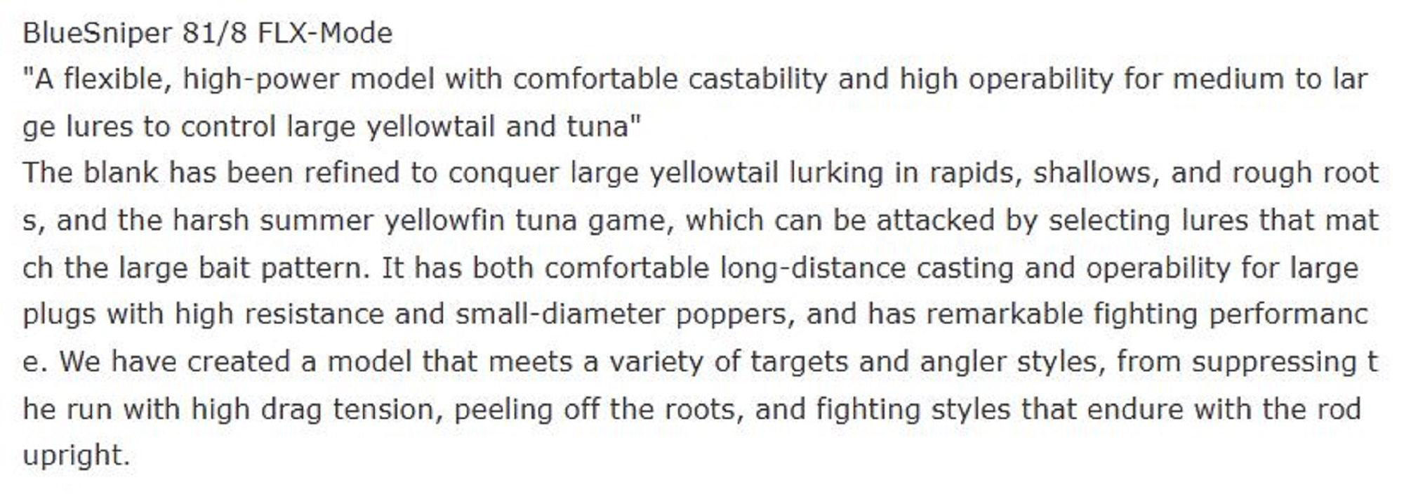 Sale Yamaga Rod Spinning Boat Casting Model Blue Sniper 81/8 FLX (2634)