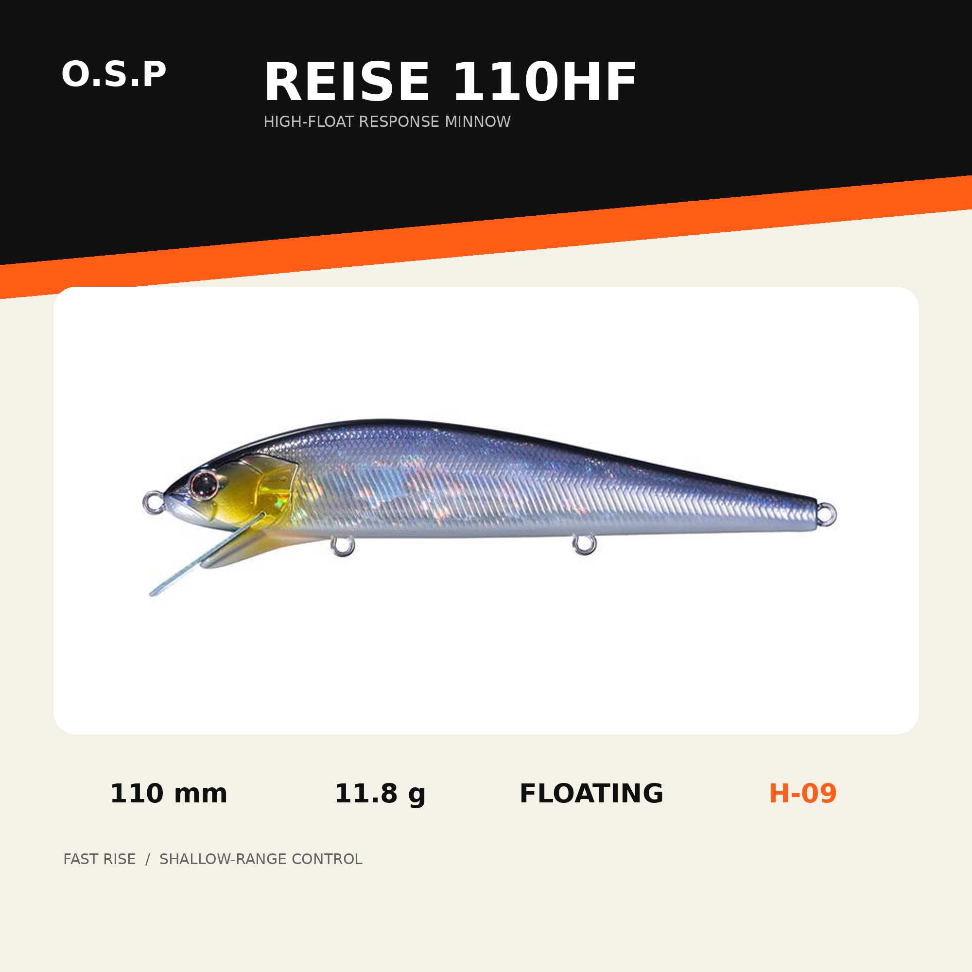 OSP Reise 110HF 110mm 11.8 grams Floating Lure H-09 (3528)