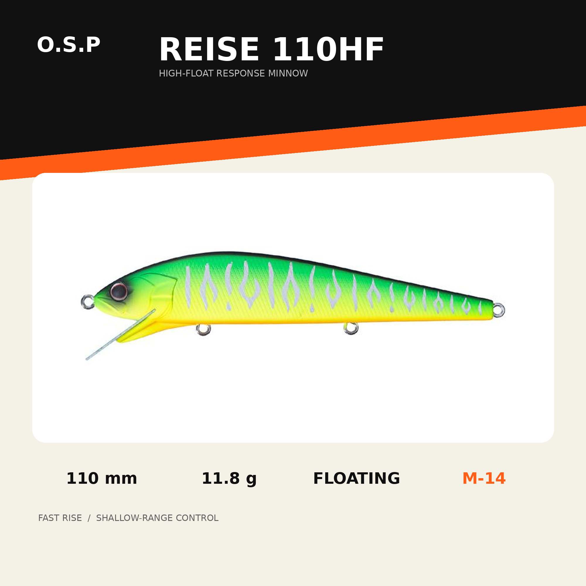 OSP Reise 110HF 110mm 11.8 grams Floating Lure M-14 (3535)