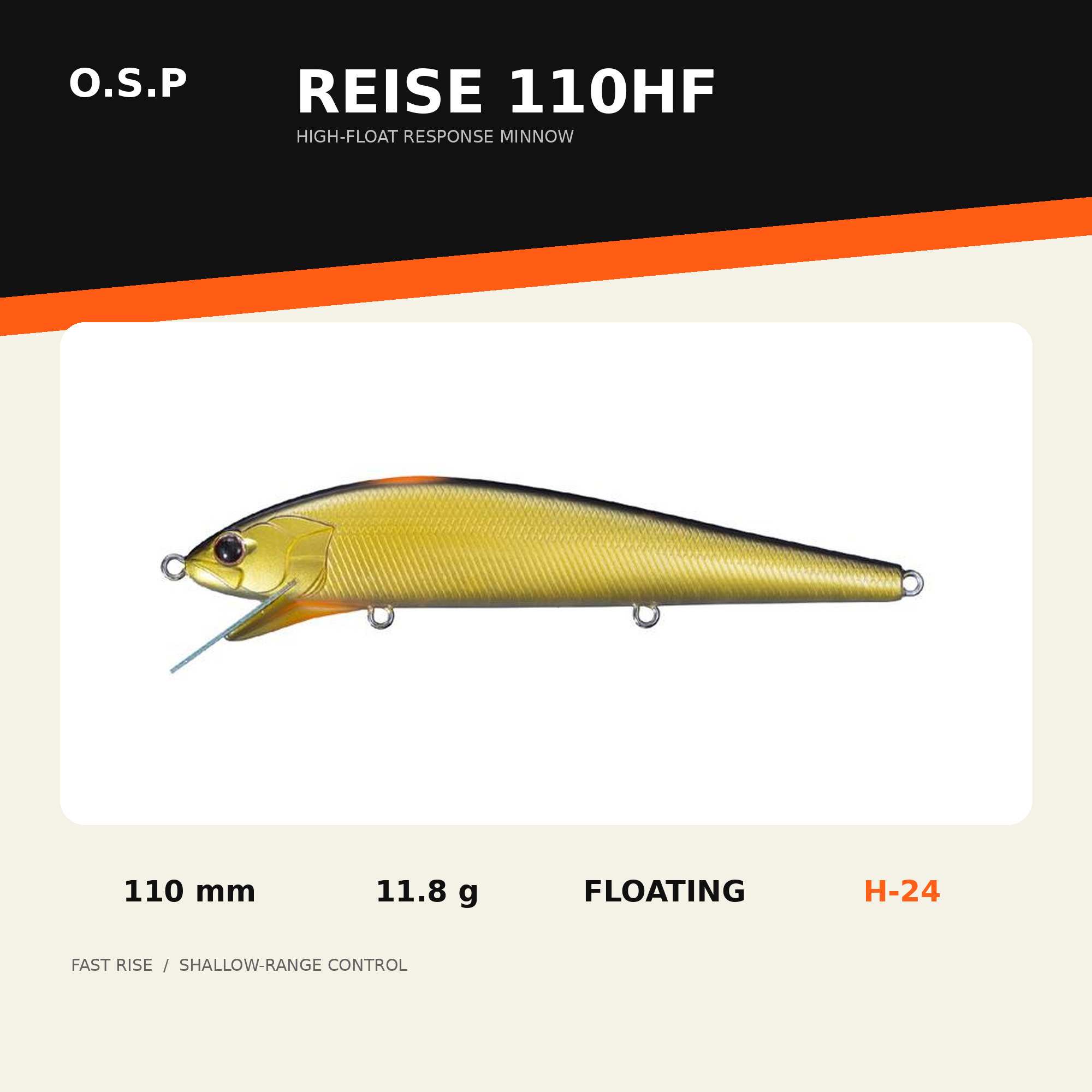OSP Reise 110HF 110mm 11.8 grams Floating Lure H-24 (3542)