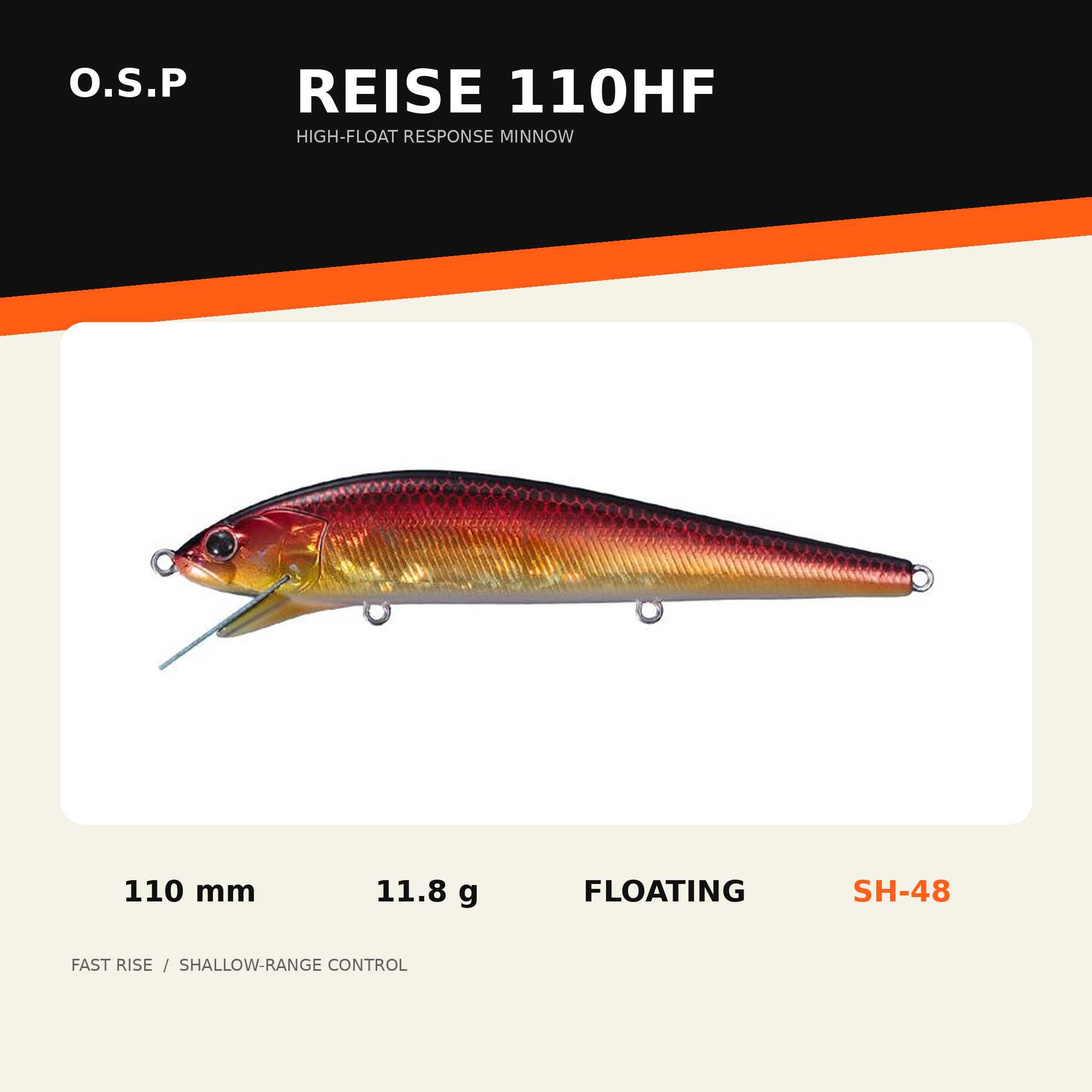 OSP Reise 110HF 110mm 11.8 grams Floating Lure SH-48 (3566)