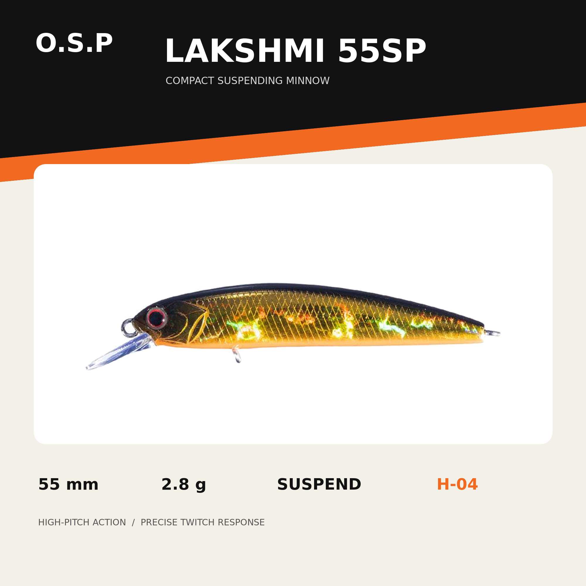 OSP Lakshmi 55SP 55mm 2.8 grams Suspend Lure H-04 (4129)