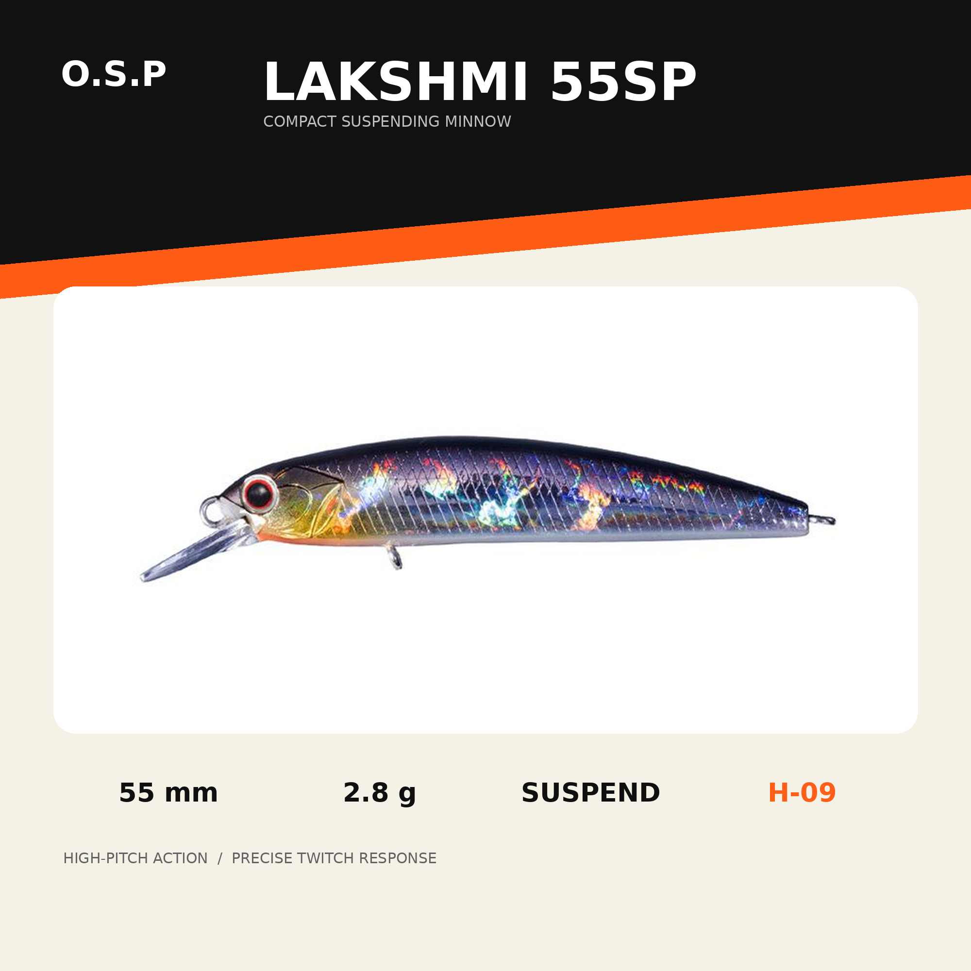 OSP Lakshmi 55SP 55mm 2.8 grams Suspend Lure H-09 (4136)