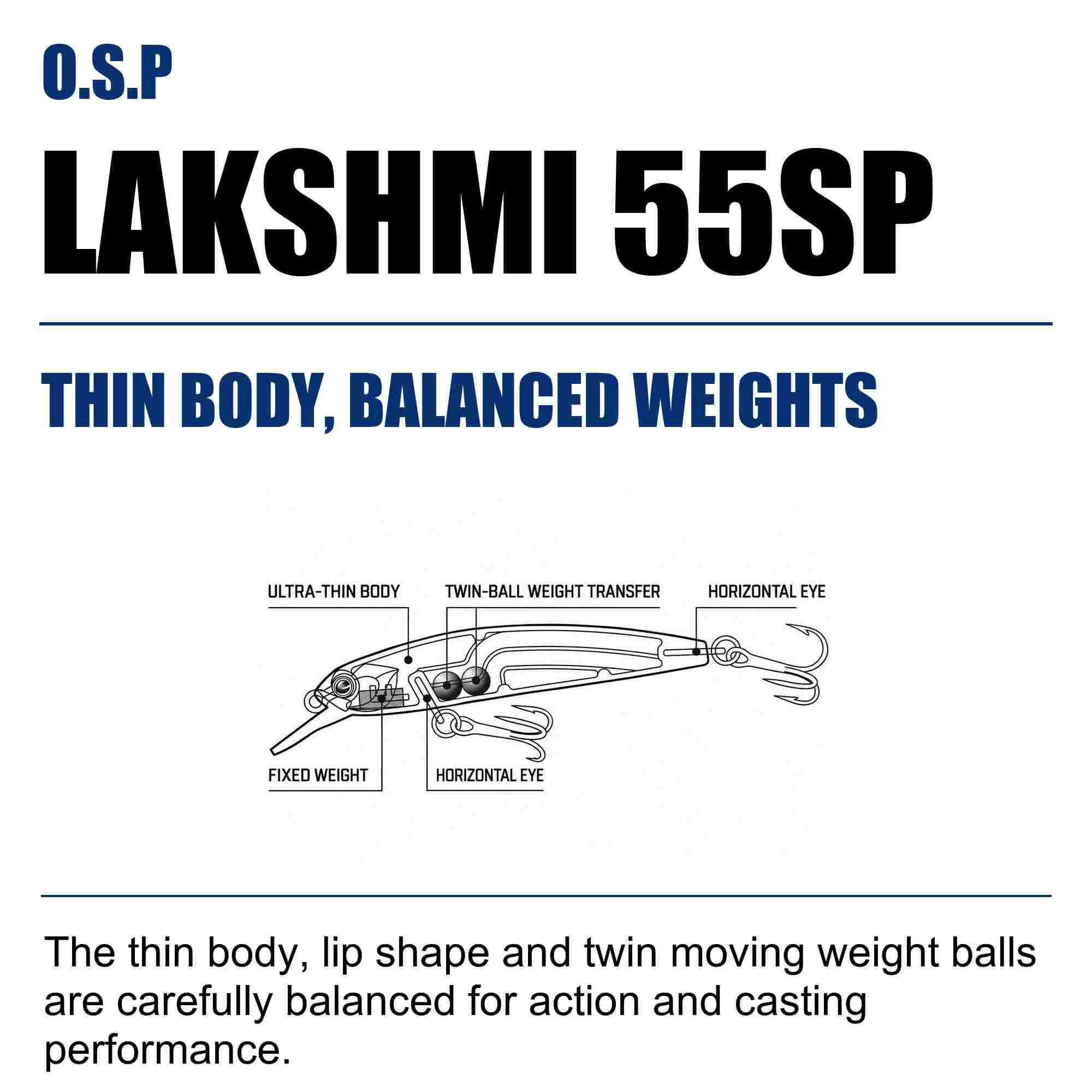 OSP Lakshmi 55SP 55mm 2.8 grams Suspend Lure H-59 (4181)