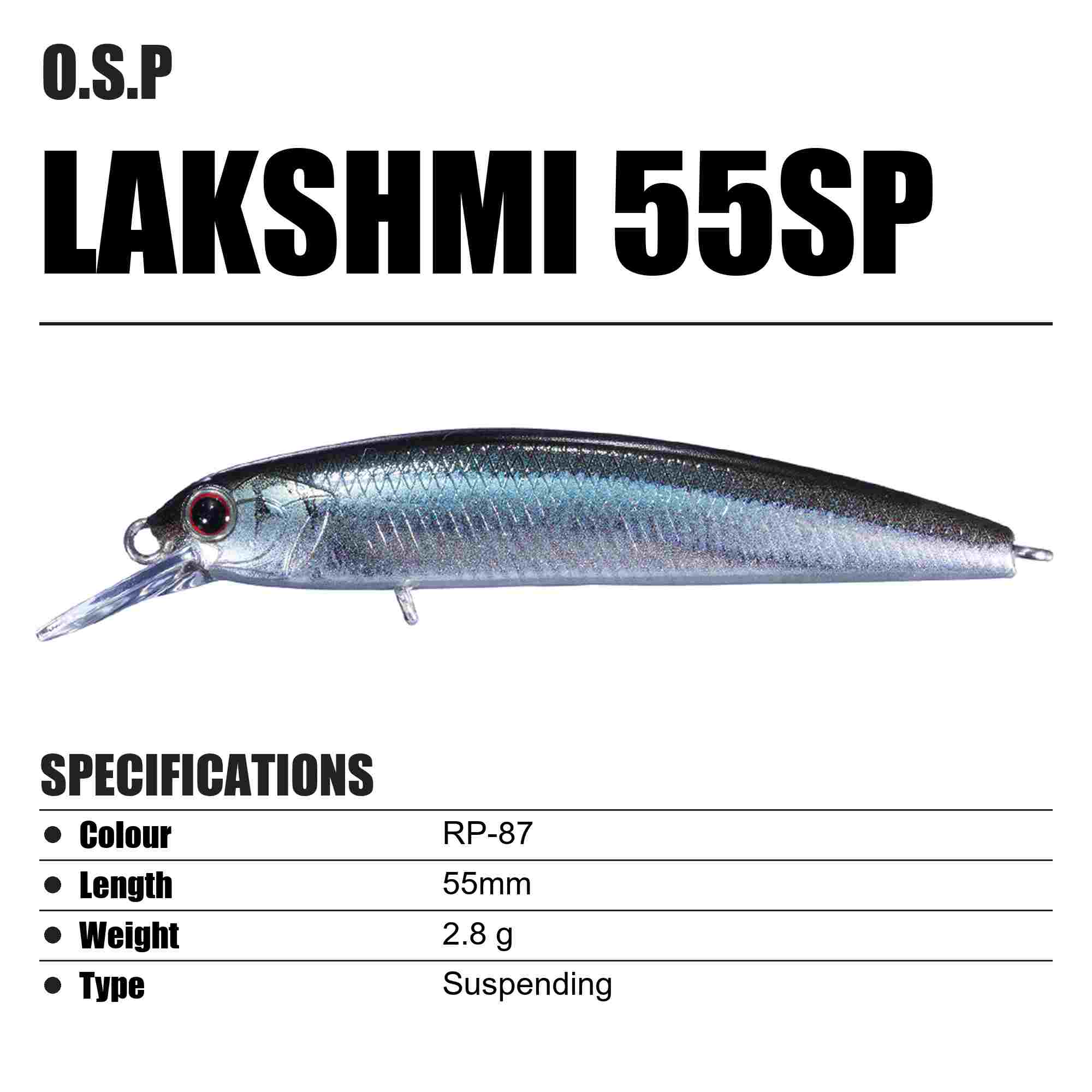 OSP Lakshmi 55SP 55mm 2.8 grams Suspend Lure RP-87 (4211)