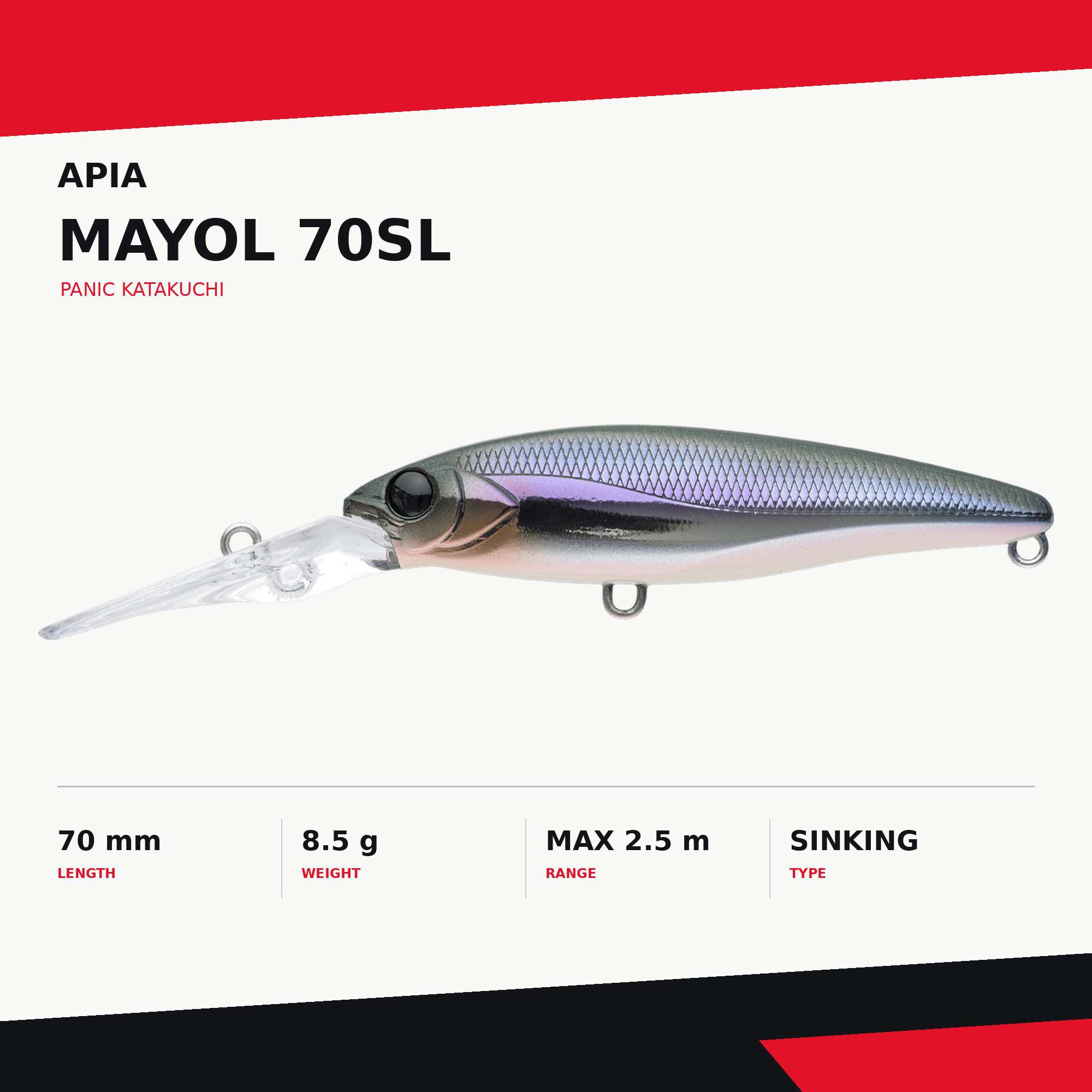 Apia Mayol 70SL 70mm 8.5 grams Sinking Lure 01 (3215)
