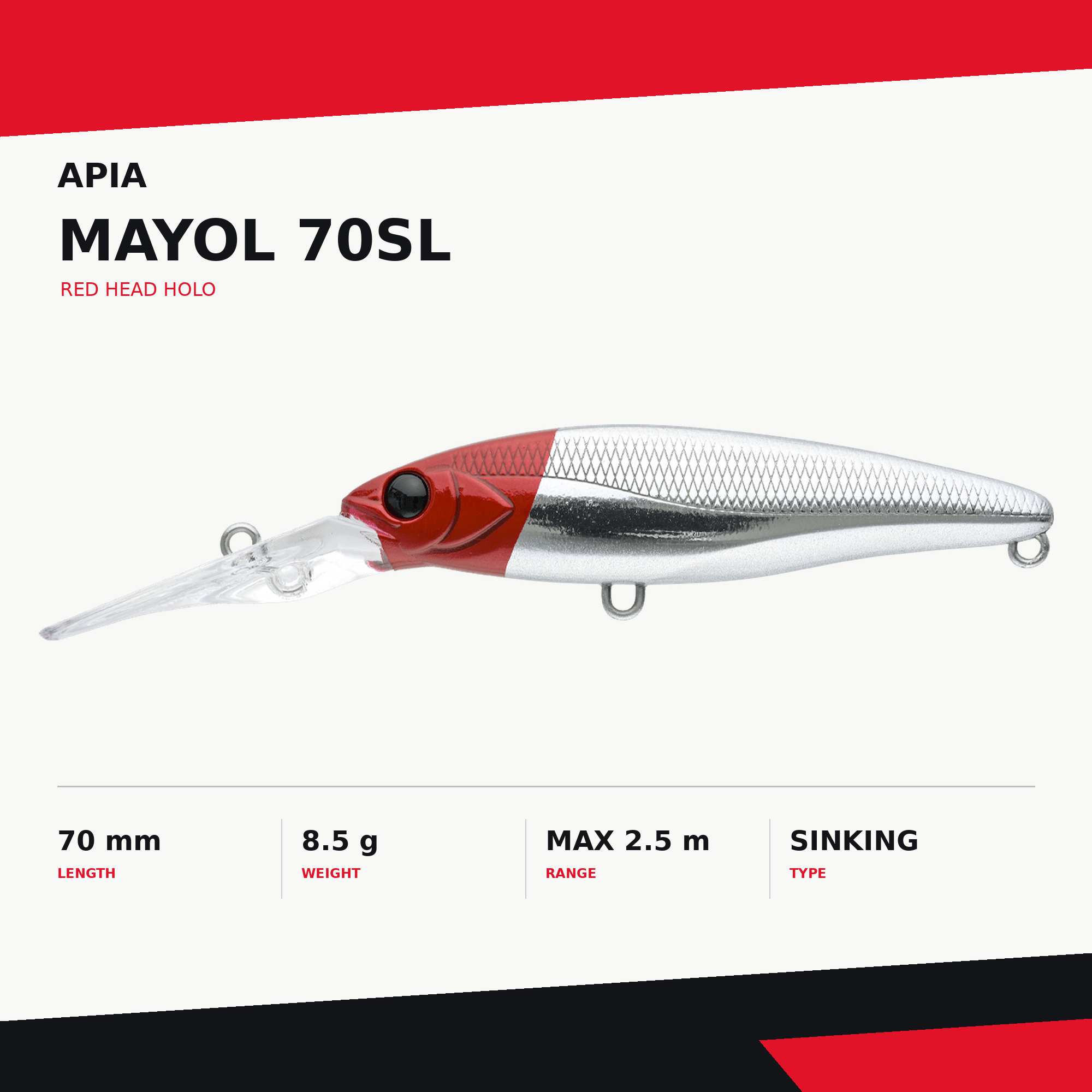 Apia Mayol 70SL 70mm 8.5 grams Sinking Lure 02 (3222)
