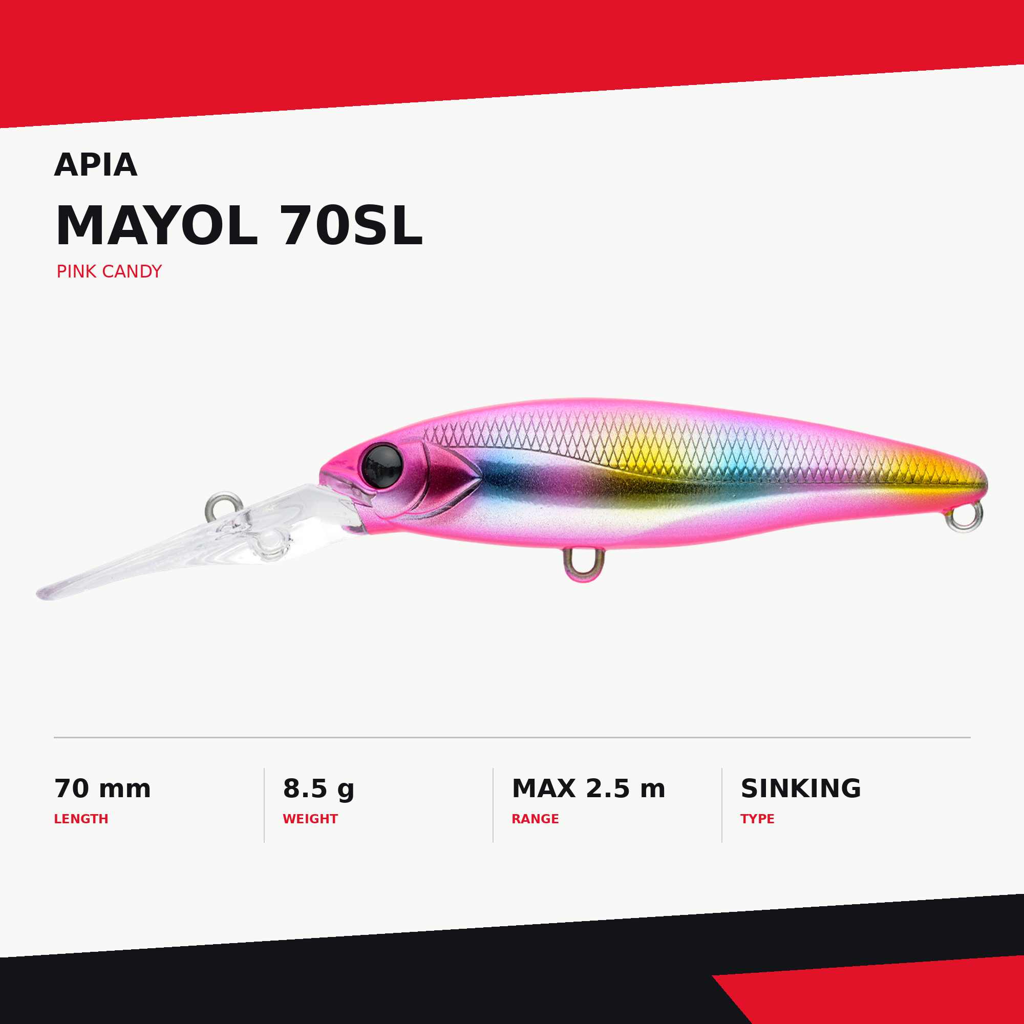 Apia Mayol 70SL 70mm 8.5 grams Sinking Lure 07 (3277)