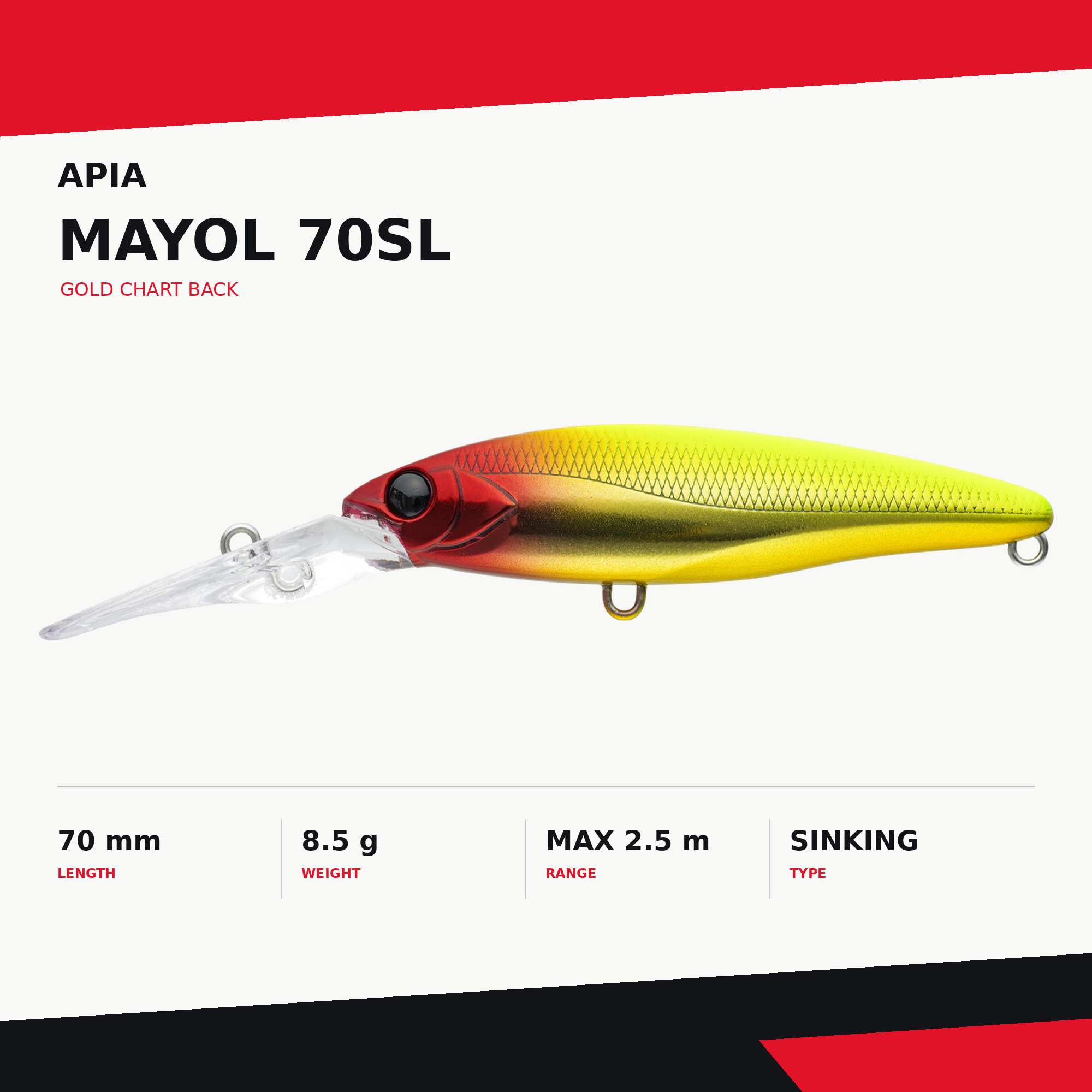 Apia Mayol 70SL 70mm 8.5 grams Sinking Lure 09 (3291)