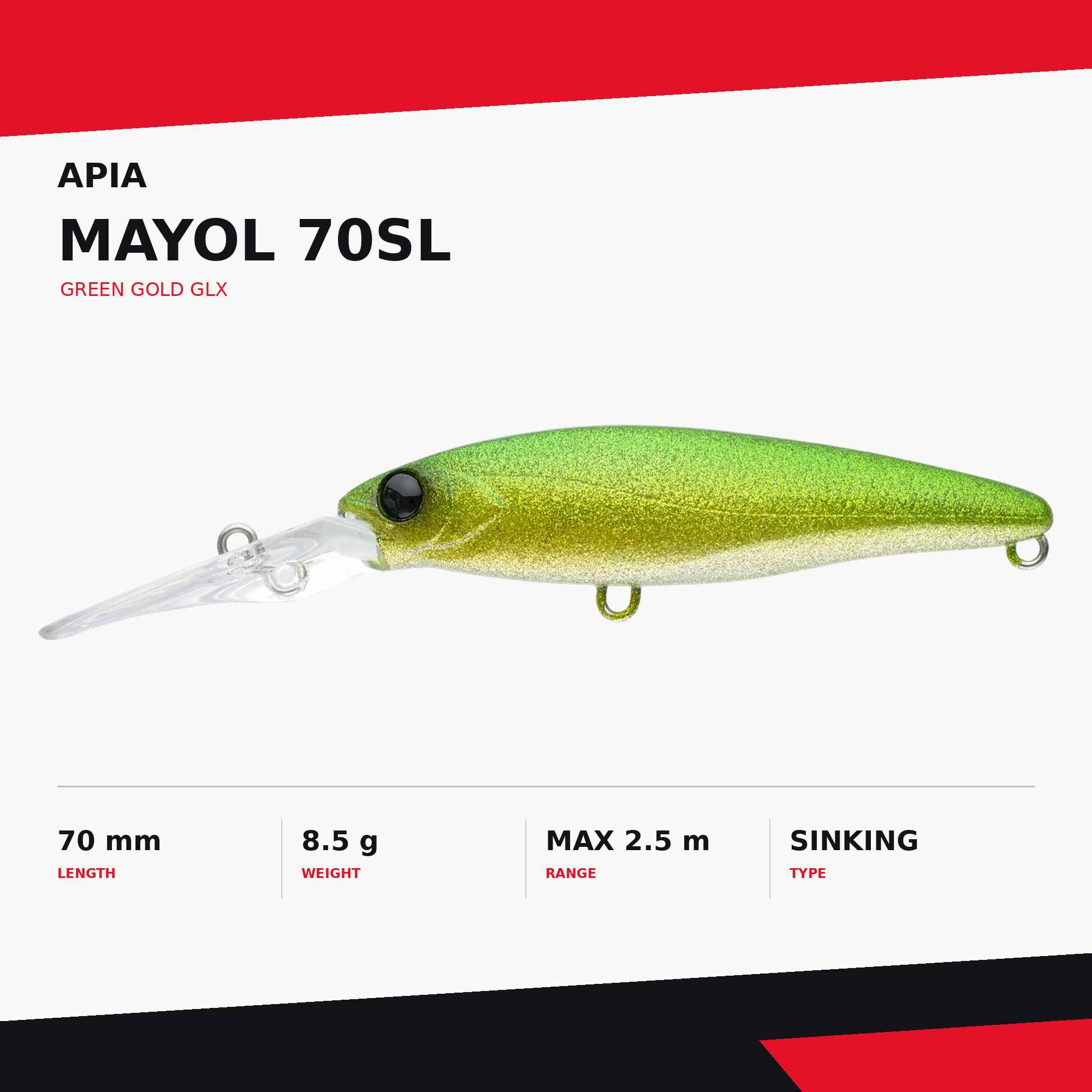 Apia Mayol 70SL 70mm 8.5 grams Sinking Lure 10 (3307)