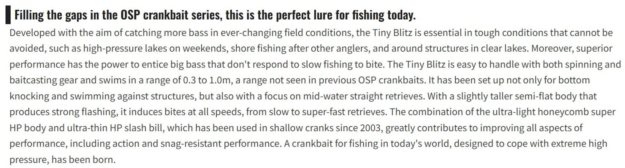 OSP Blitz Tiny 46 mm 6.5 grams Floating Lure L-16 (2291)