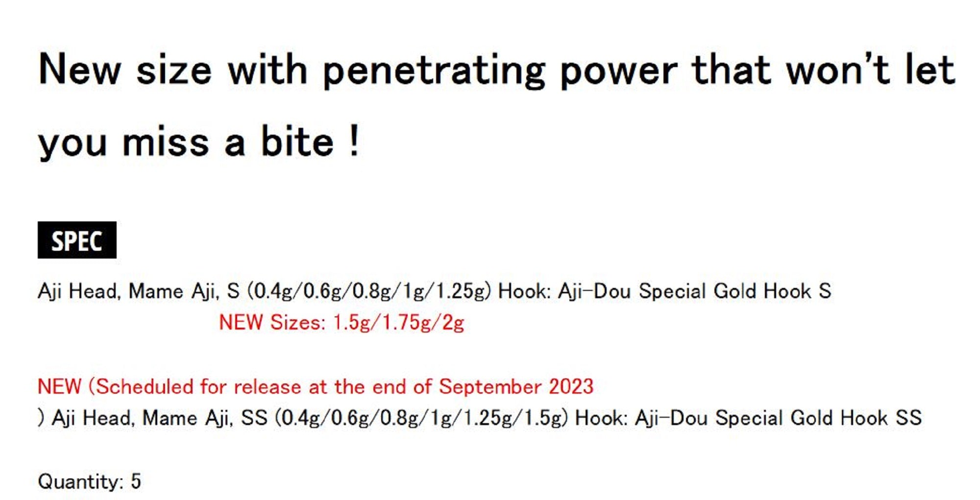 Major Craft Jig Head Ajido AD-Head 2.5/L 2.5 grams Hook Size L (2035)