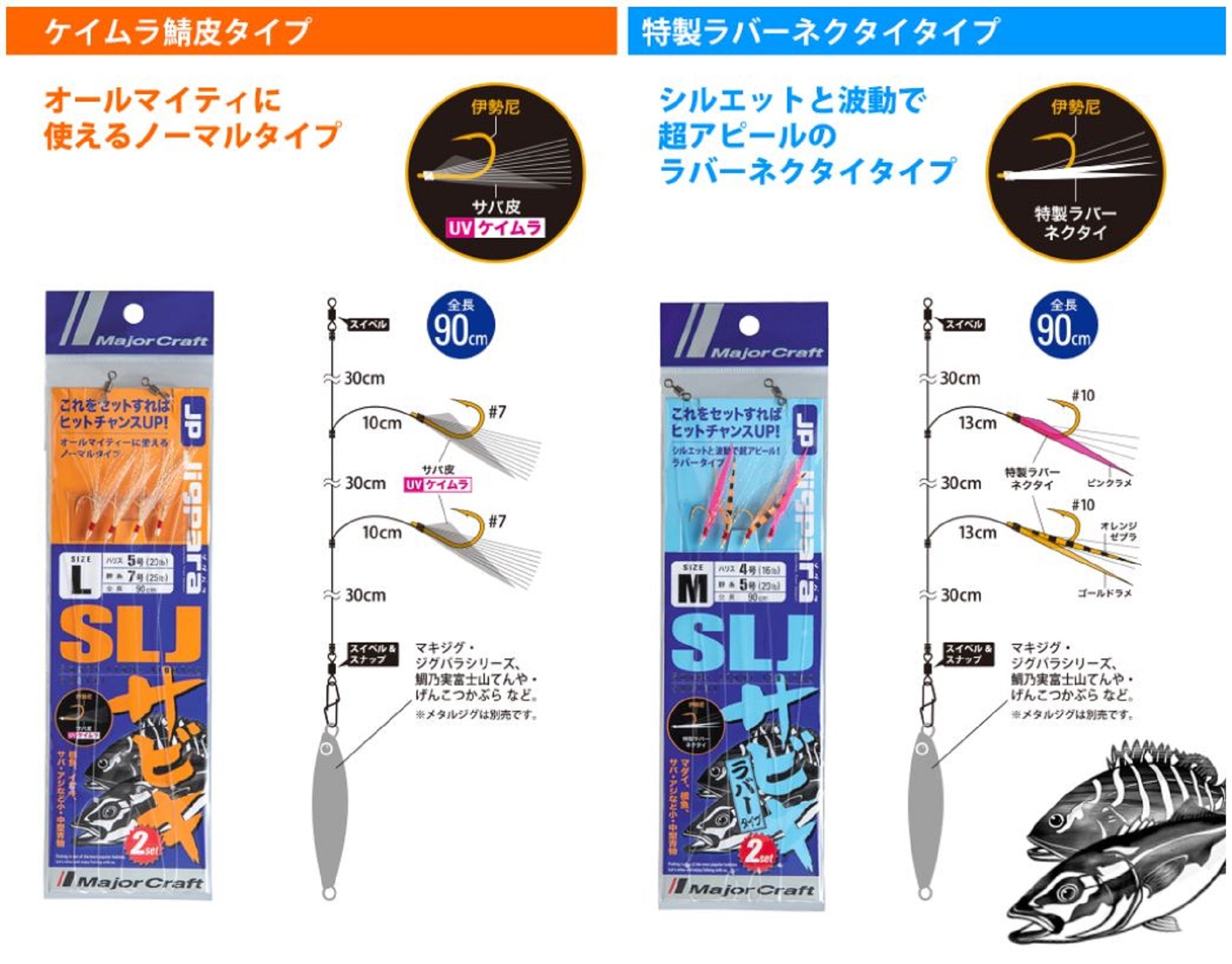 Major Craft JPSLJ-Sabiki Fish Skin Set Size M (4664)