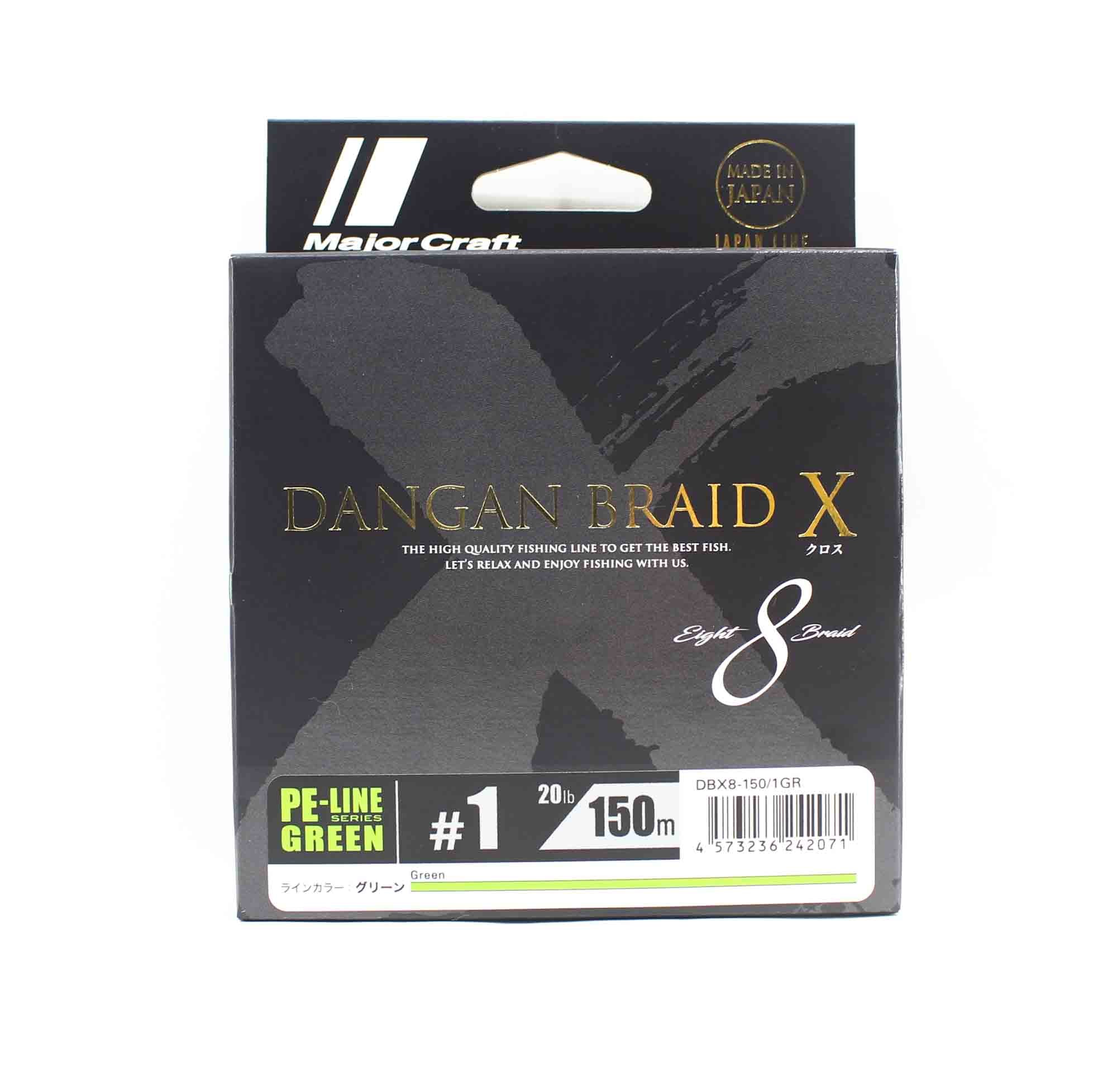 Major Craft Dangan Braid X Line X8 150m P.E 1 Green DBX8-150/1GR (2071)