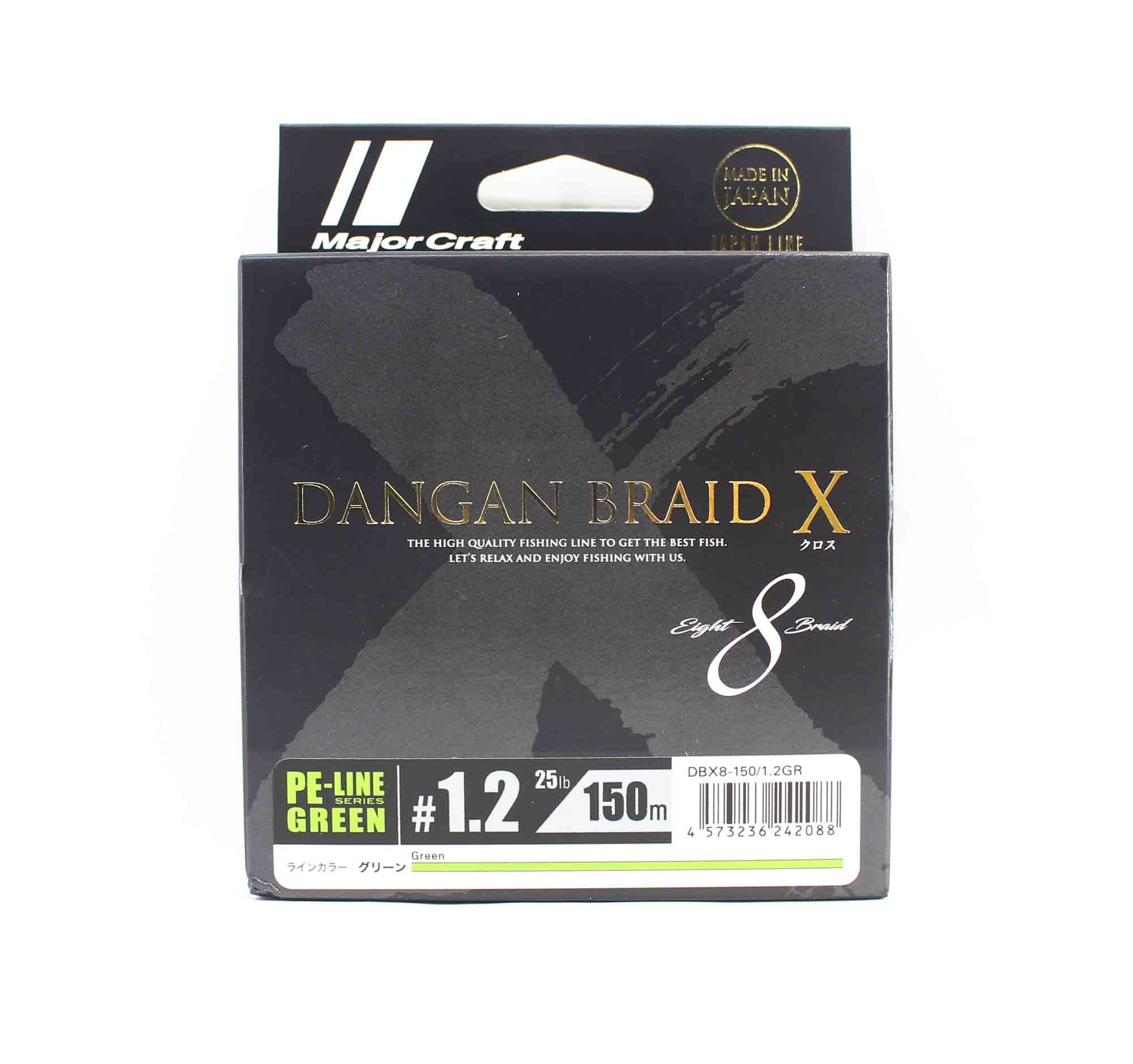 Major Craft Dangan Braid X Line X8 150m P.E 1.2 Green DBX8-150/1.2GR (2088)