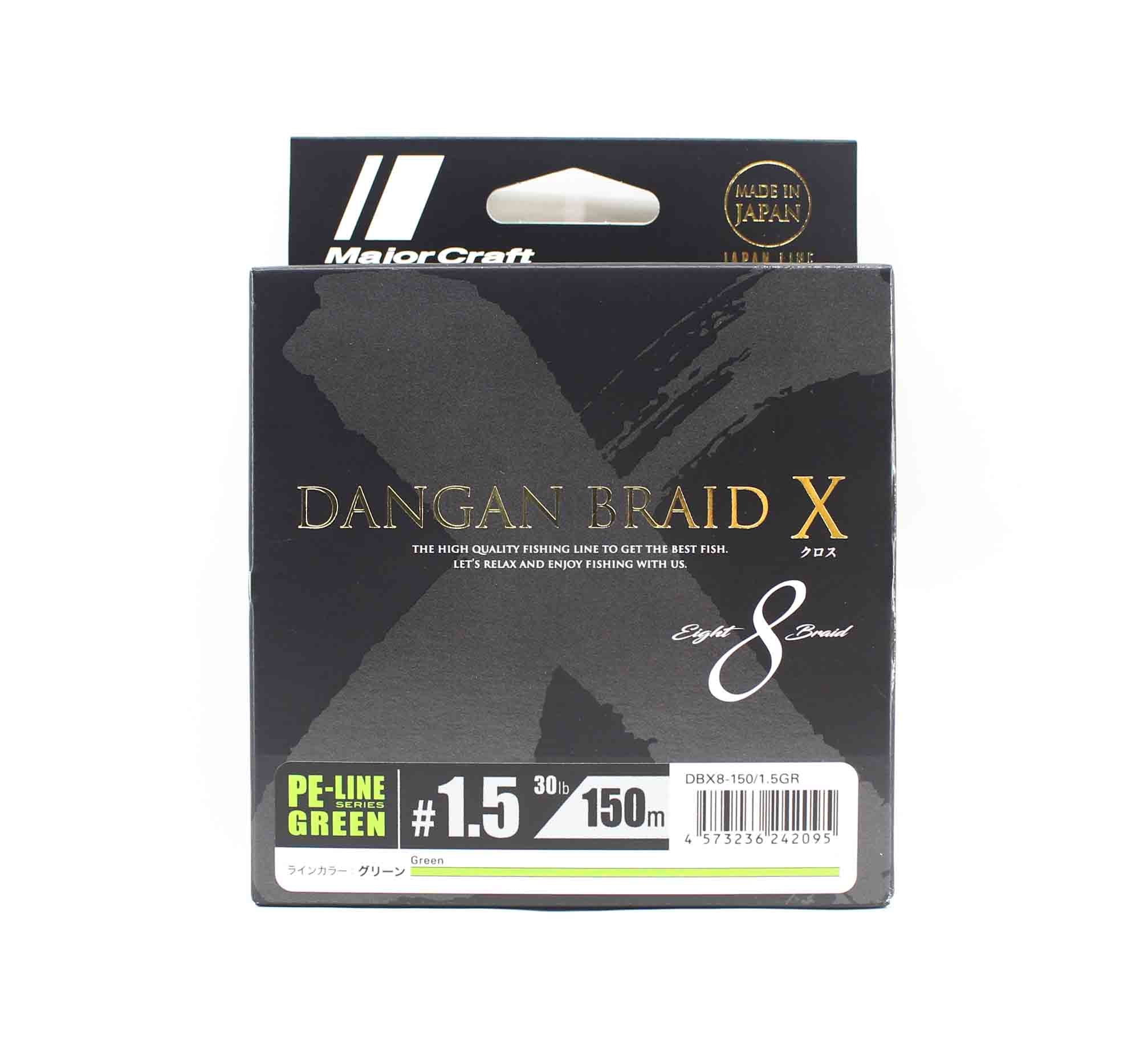 Major Craft Dangan Braid X Line X8 150m P.E 1.5 Green DBX8-150/1.5GR (2095)