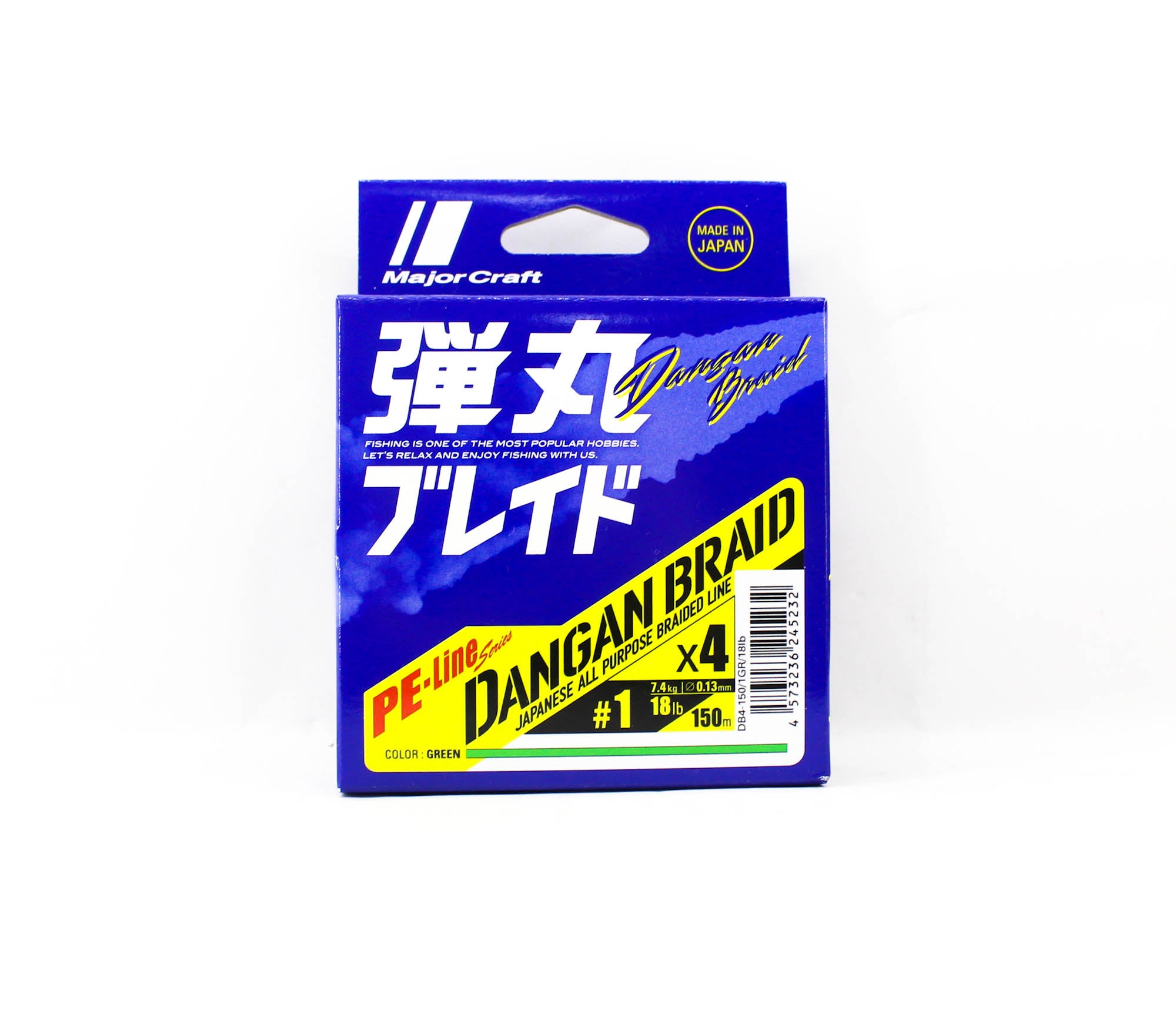 Major Craft Dangan Braid Line X4 150m P.E 1 Green DB4-150/1GR/18lb (5232)