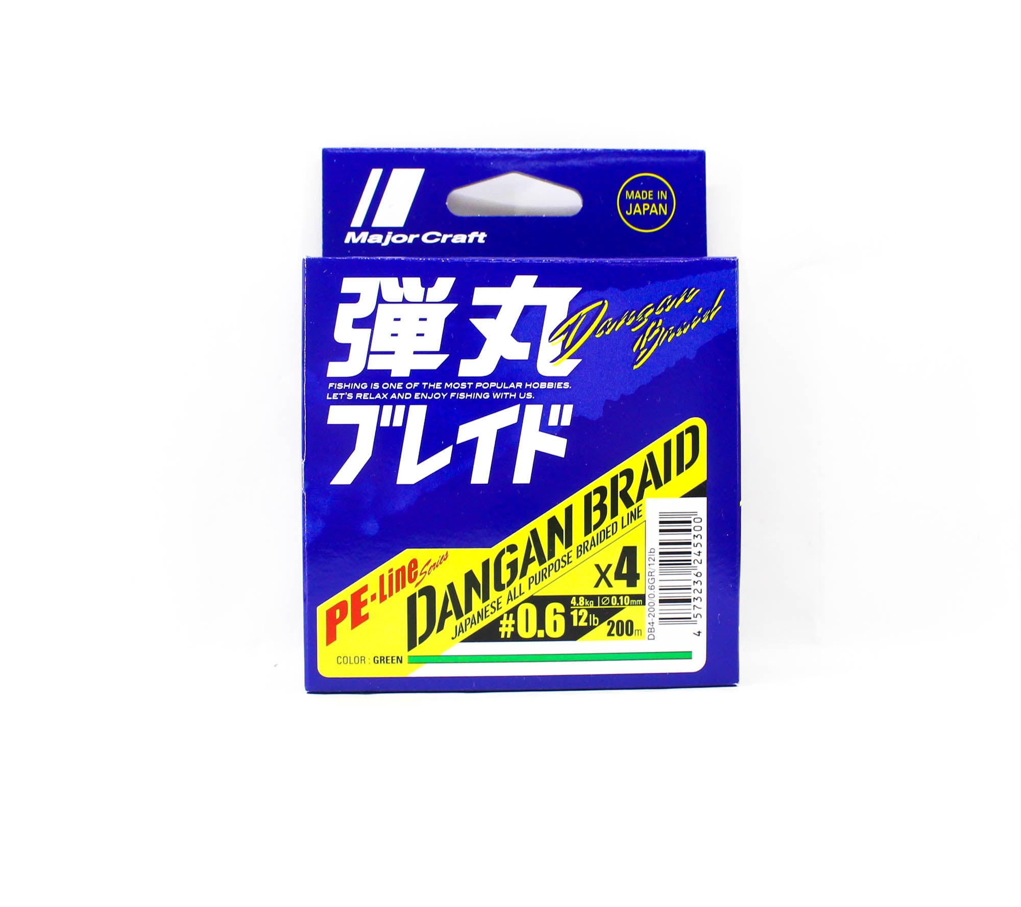 Major Craft Dangan Braid Line X4 200m P.E 0.6 Green DB4-200/0.6GR/12lb 5300