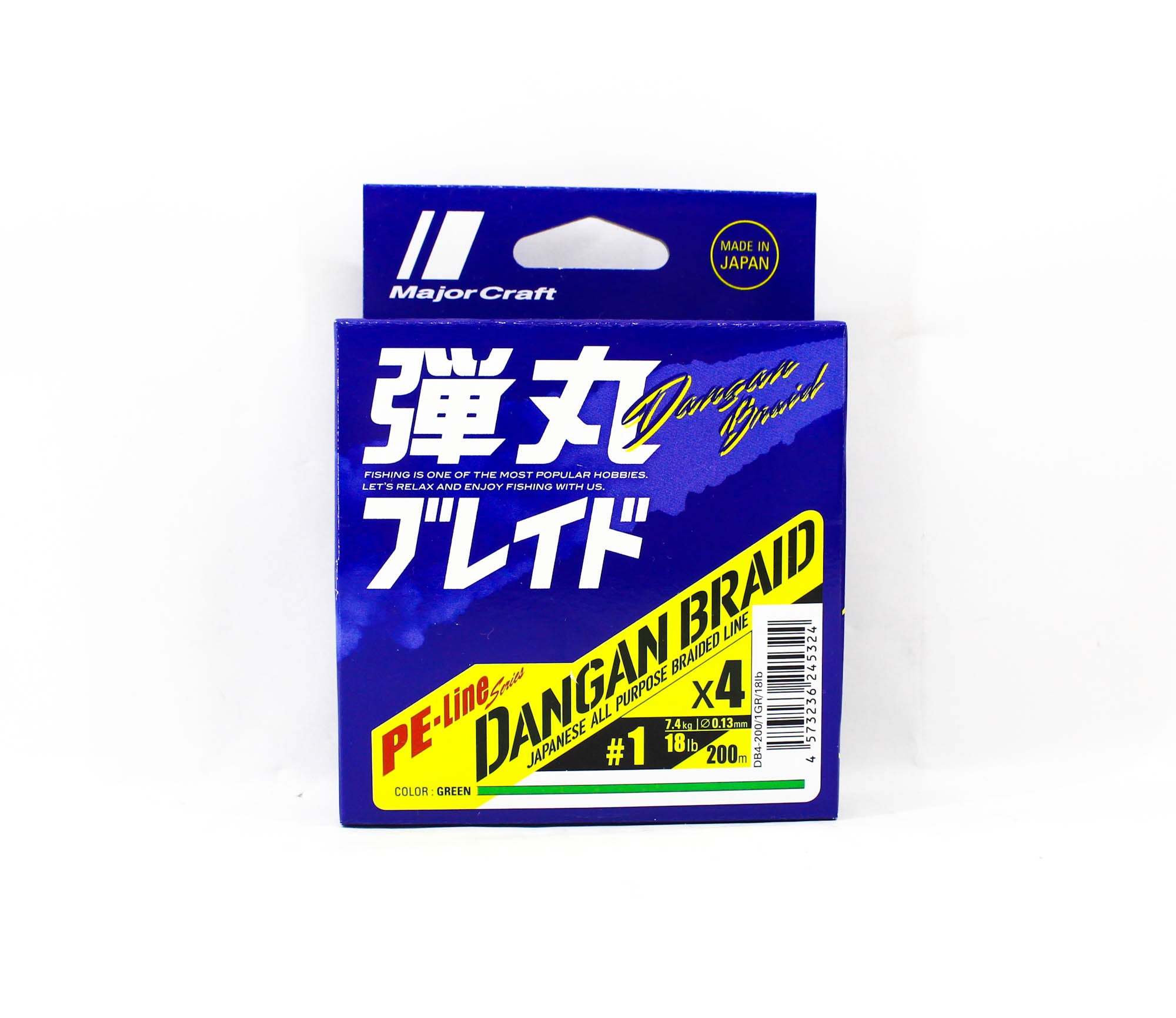 Major Craft Dangan Braid Line X4 200m P.E 1 Green DB4-200/1GR/18lb (5324)